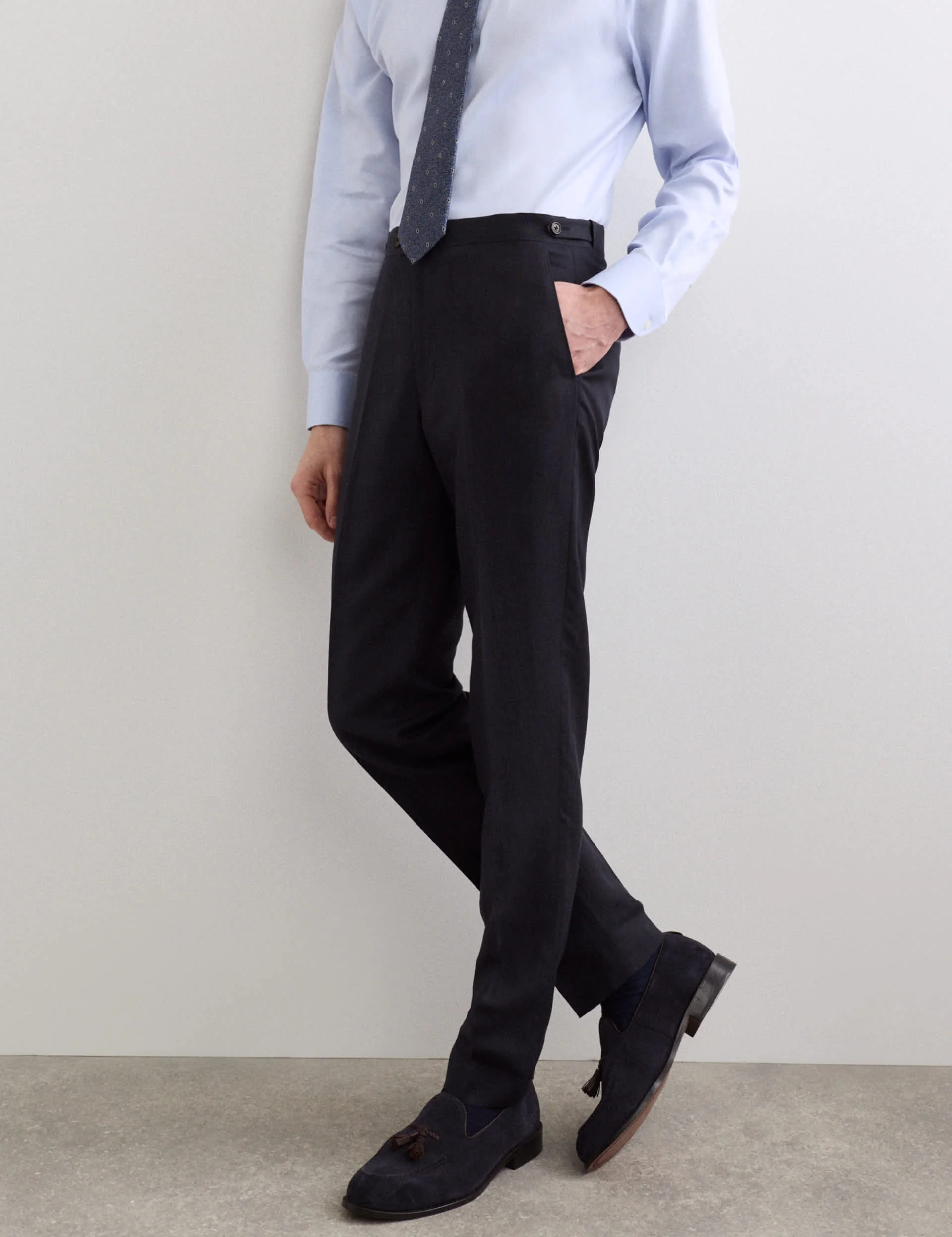 2 Piece Tailored Fit Italian Silk & Linen Suit thumbnail 3