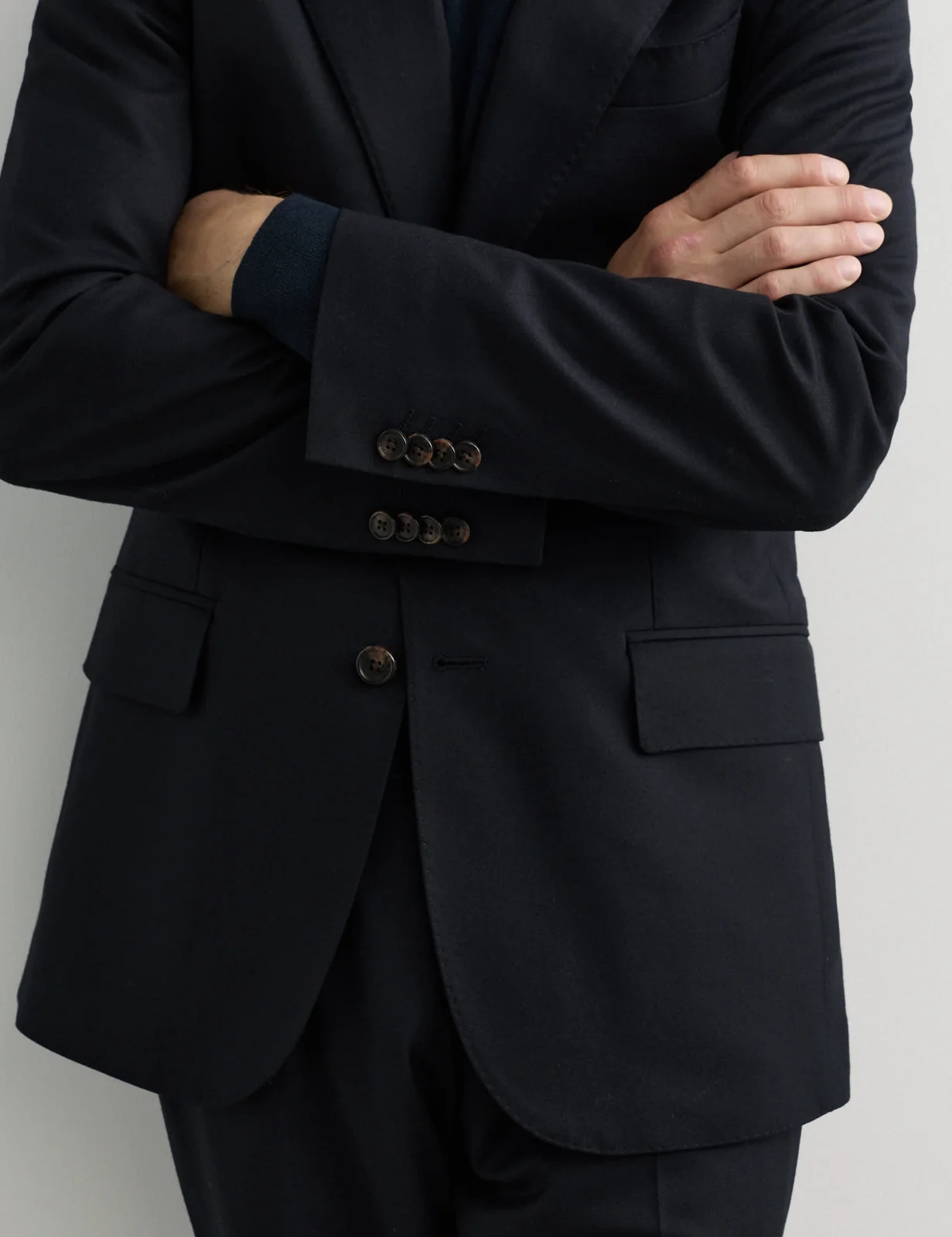 2 Piece Tailored Fit Italian Wool Flannel Suit thumbnail 3