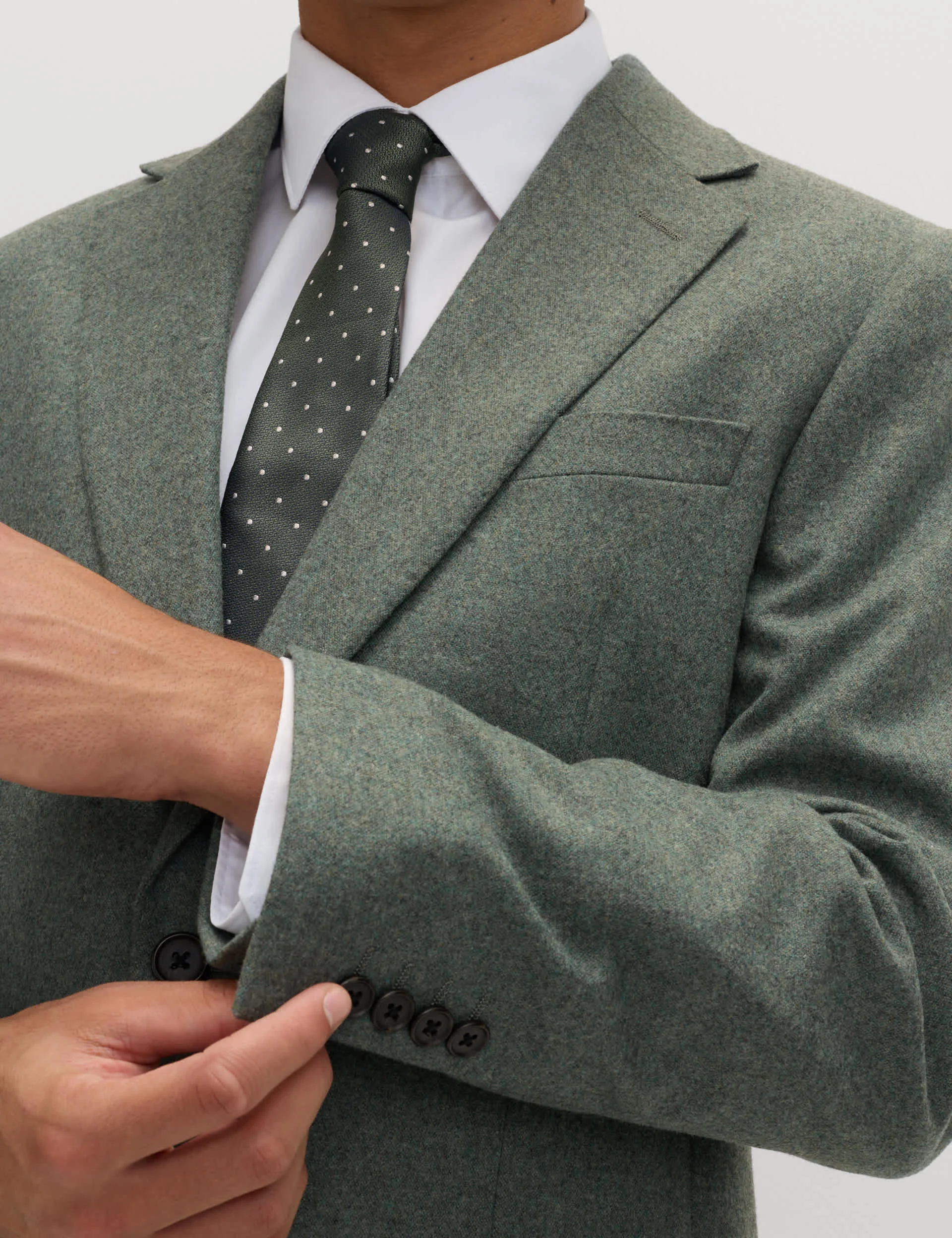 2 Piece Tailored Fit Italian Wool Rich Tweed Suit thumbnail 3