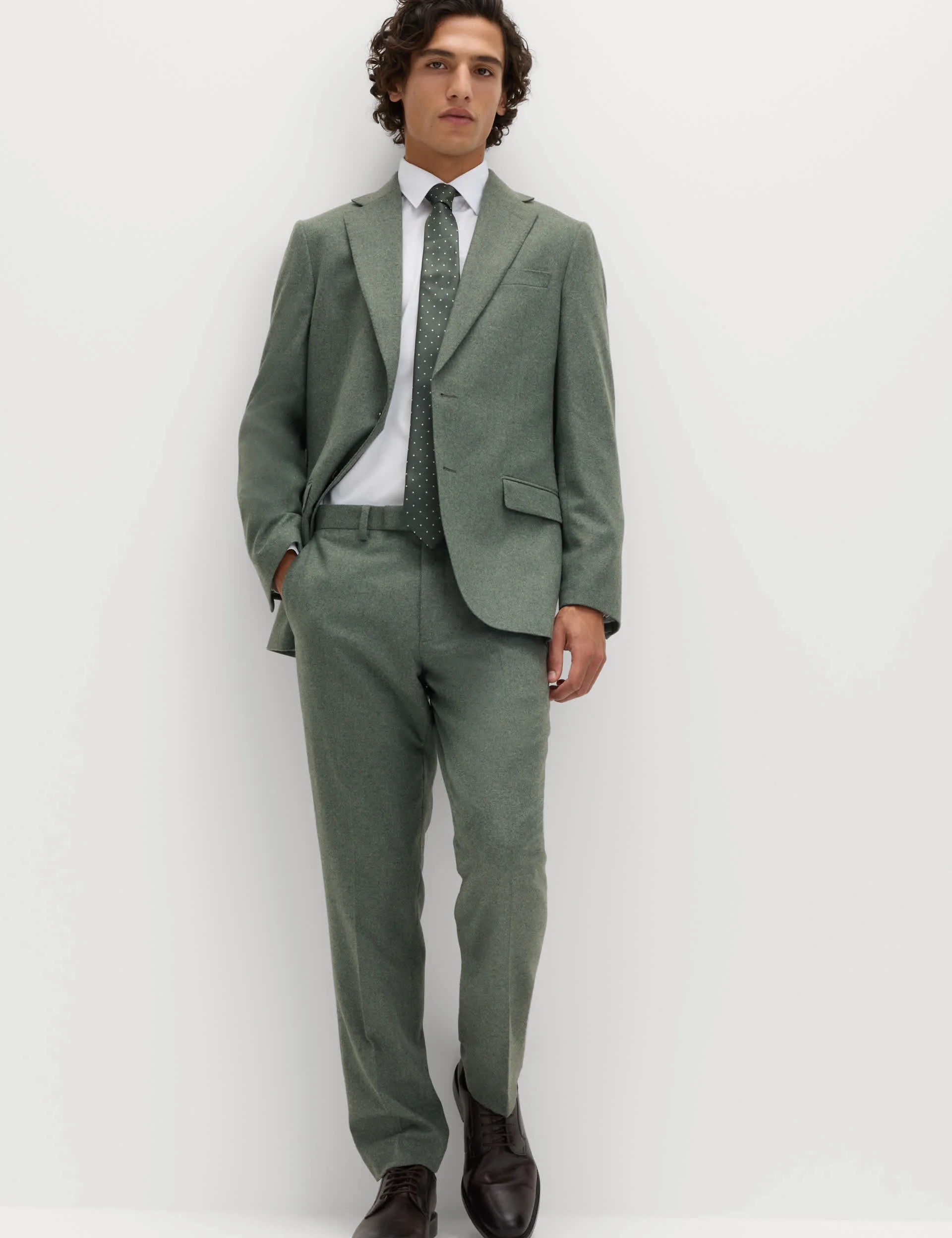 2 Piece Tailored Fit Italian Wool Rich Tweed Suit thumbnail 6