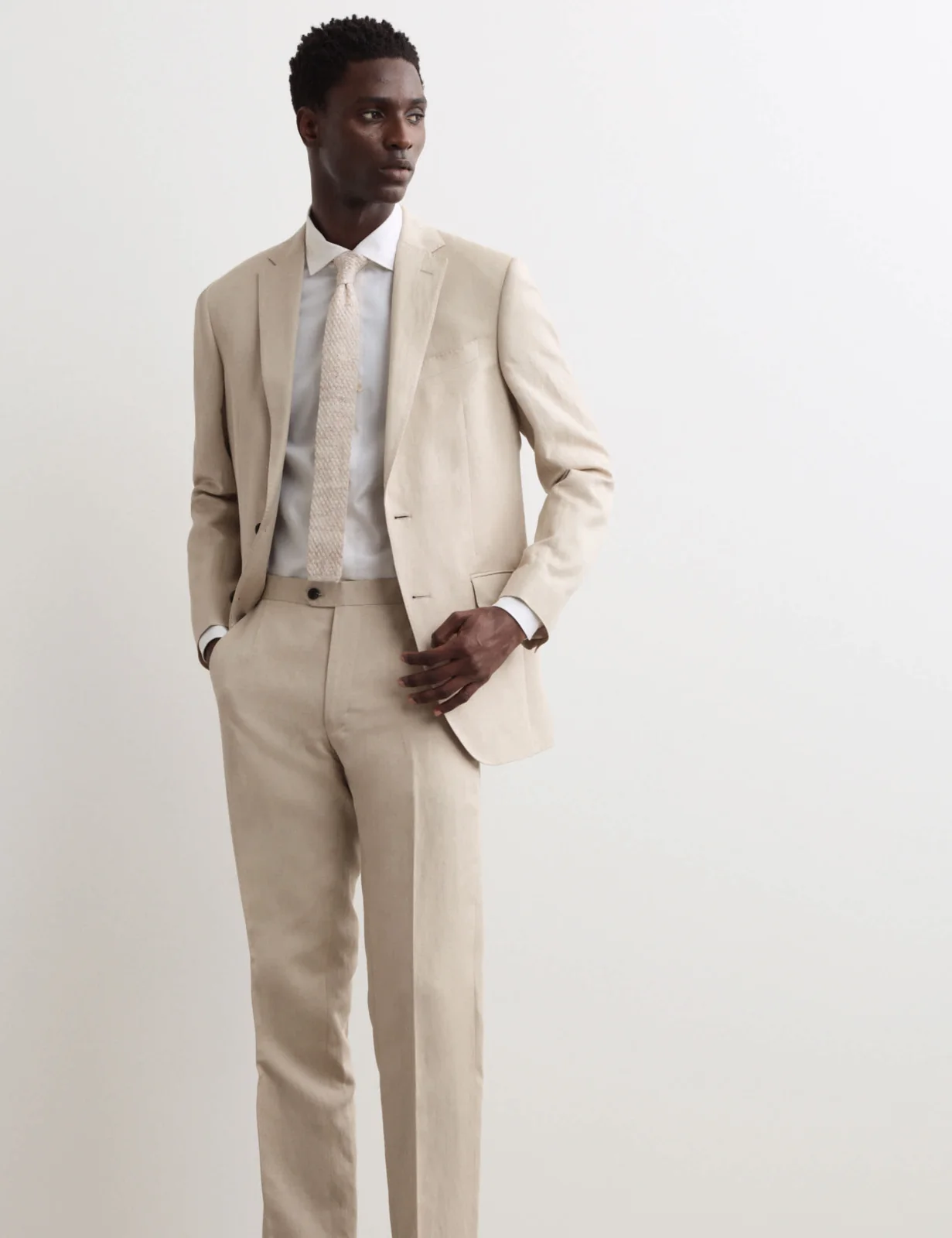 2 Piece Tailored Fit Linen Blend Suit thumbnail 5