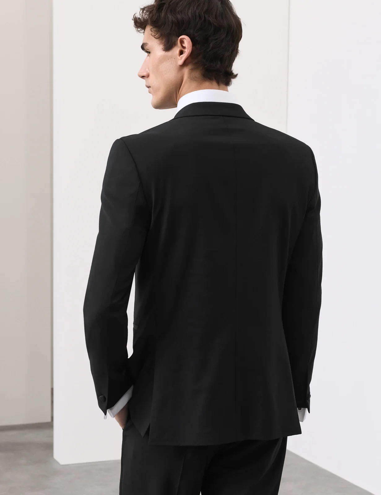 2 Piece Tailored Fit Wool Blend Tuxedo Suit thumbnail 4