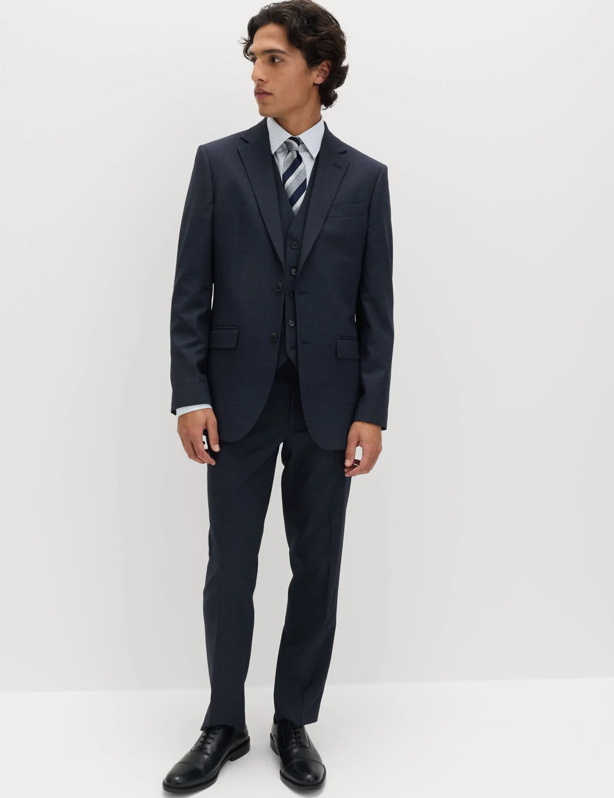 3 Piece Regular Fit Textured Stretch Suit primary image