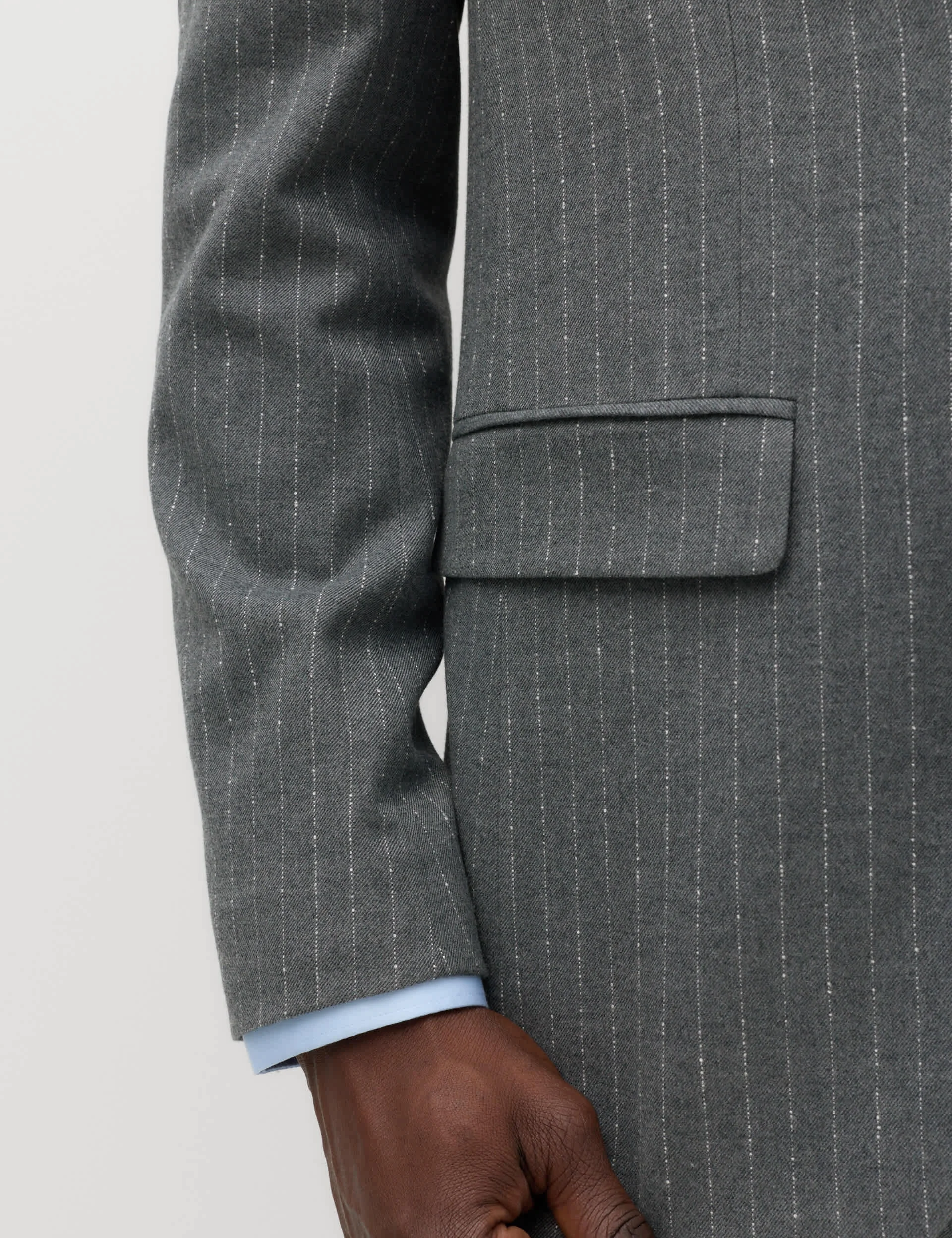 3 Piece Slim Fit Pin Stripe Stretch Suit thumbnail 3