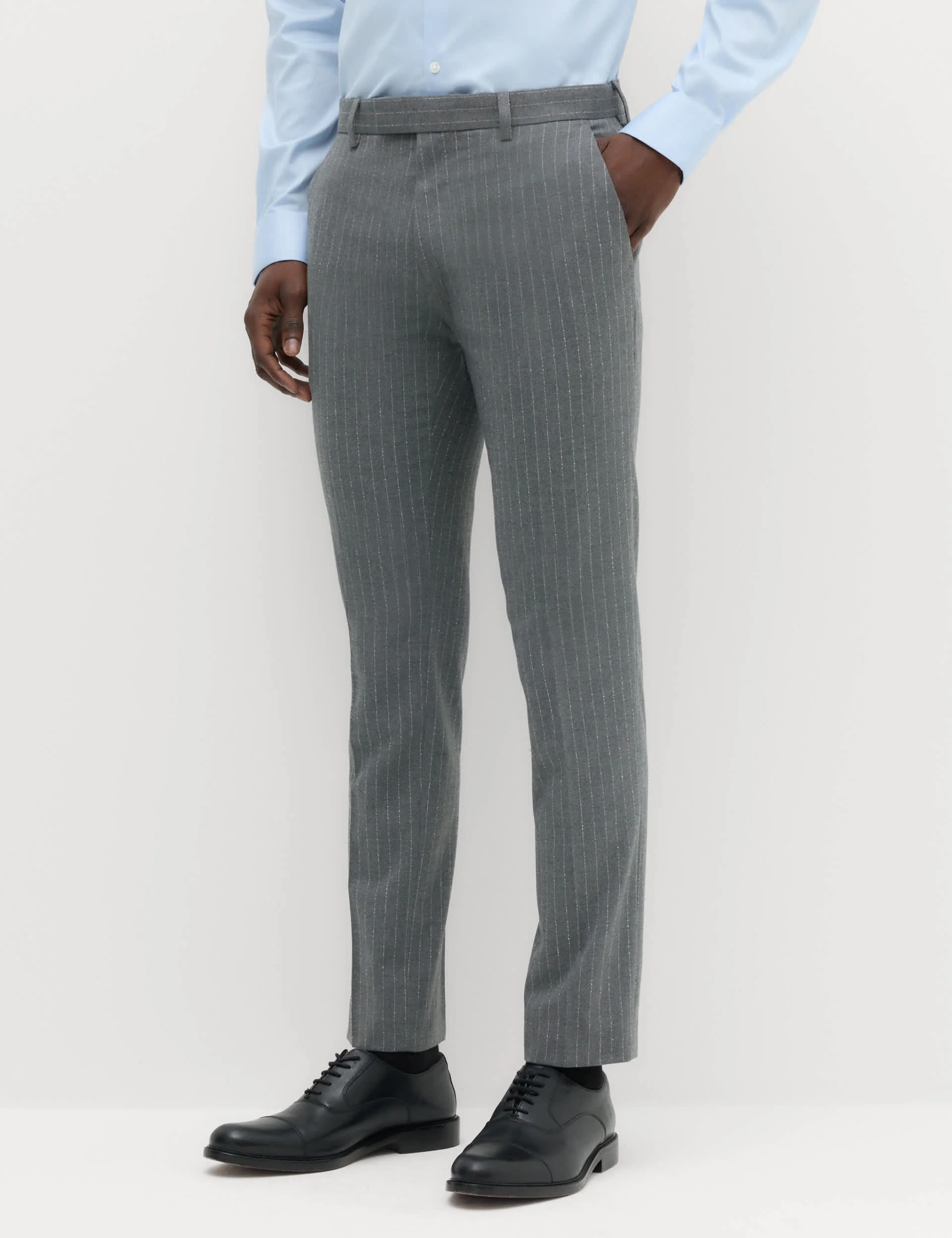 3 Piece Slim Fit Pin Stripe Stretch Suit thumbnail 5