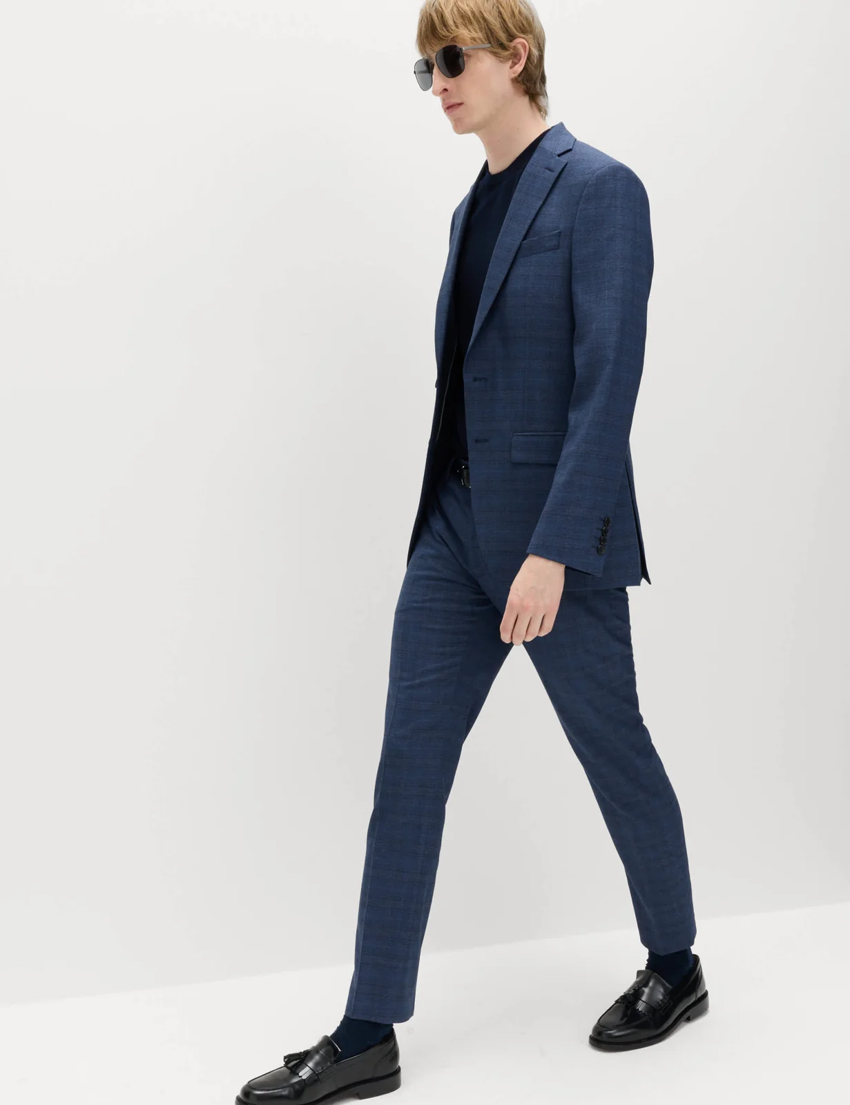 3 Piece Slim Fit Textured Check Suit thumbnail 2