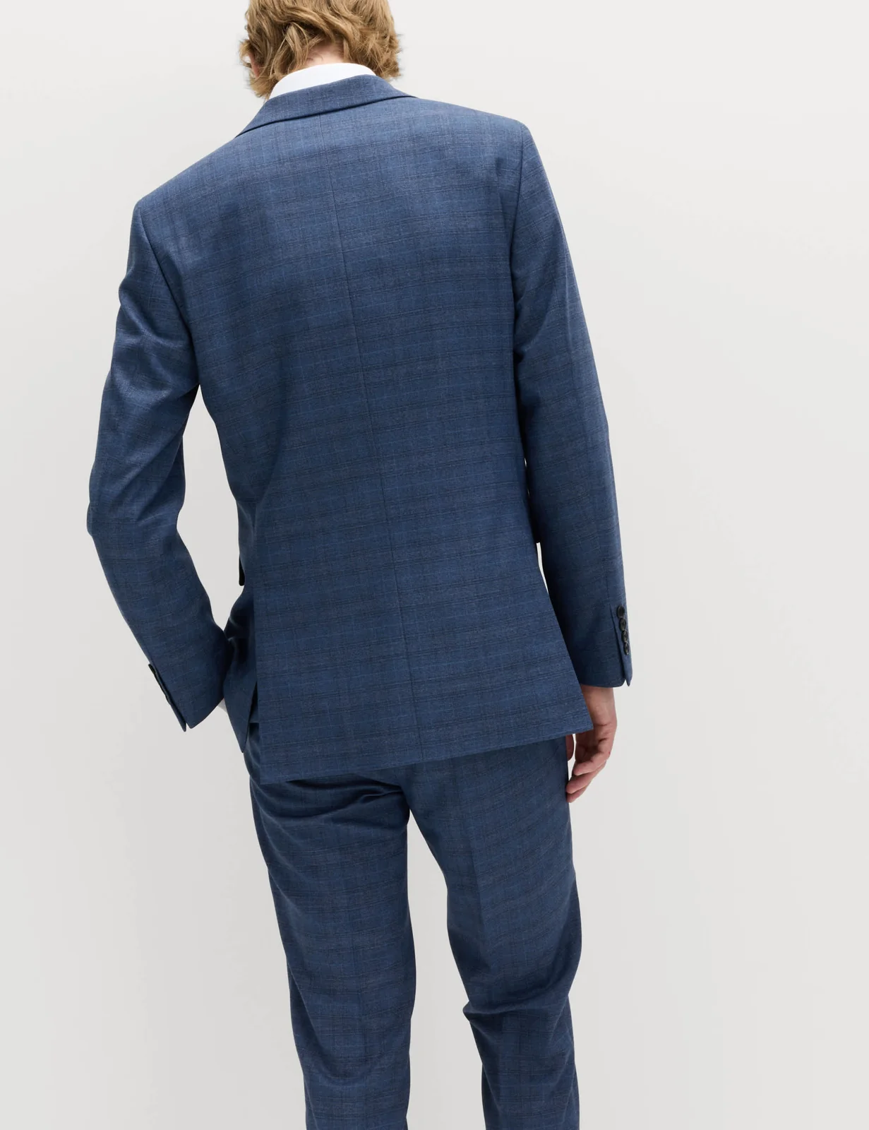 3 Piece Slim Fit Textured Check Suit thumbnail 3