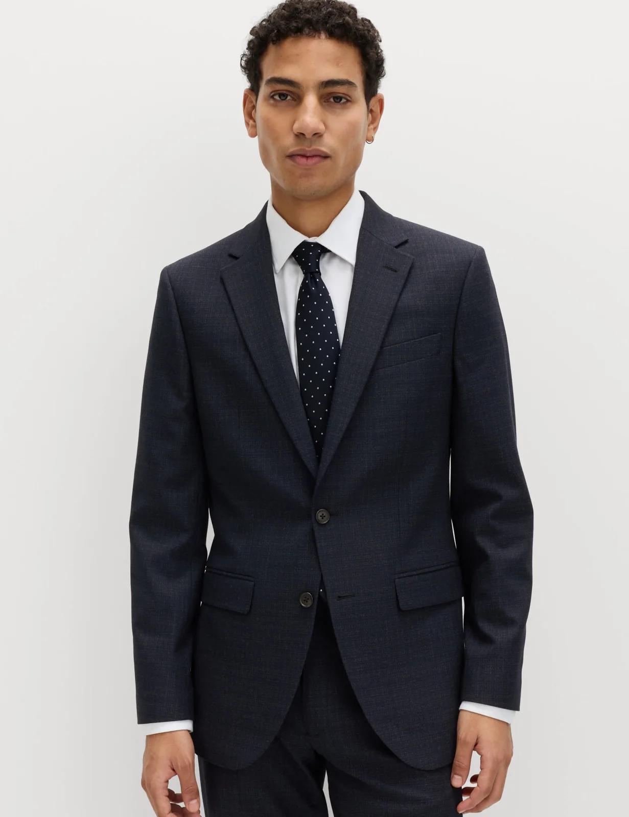 3 Piece Slim Fit Textured Stretch Suit thumbnail 2