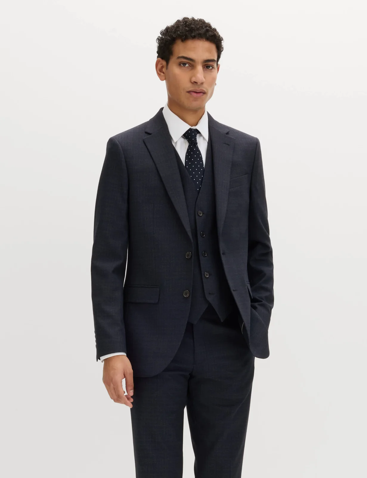3 Piece Slim Fit Textured Stretch Suit primary image