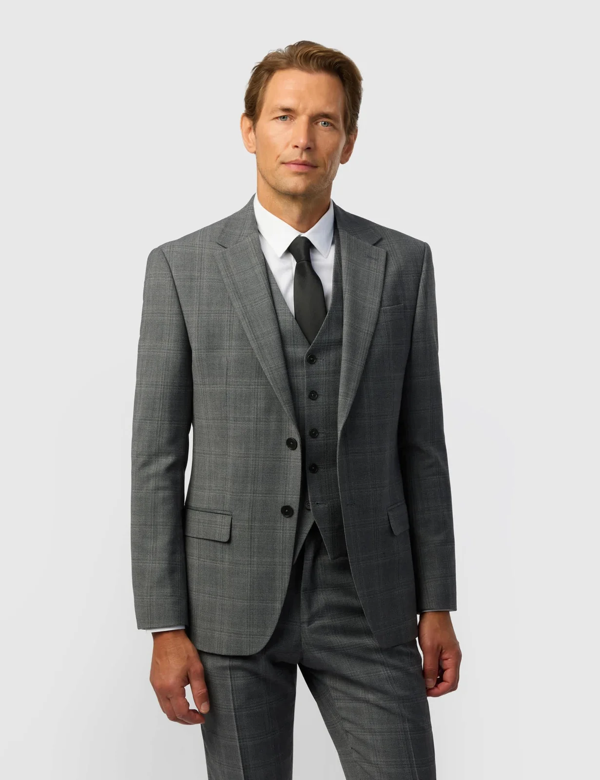 3 Piece Slim Fit Wool Blend Suit thumbnail 6