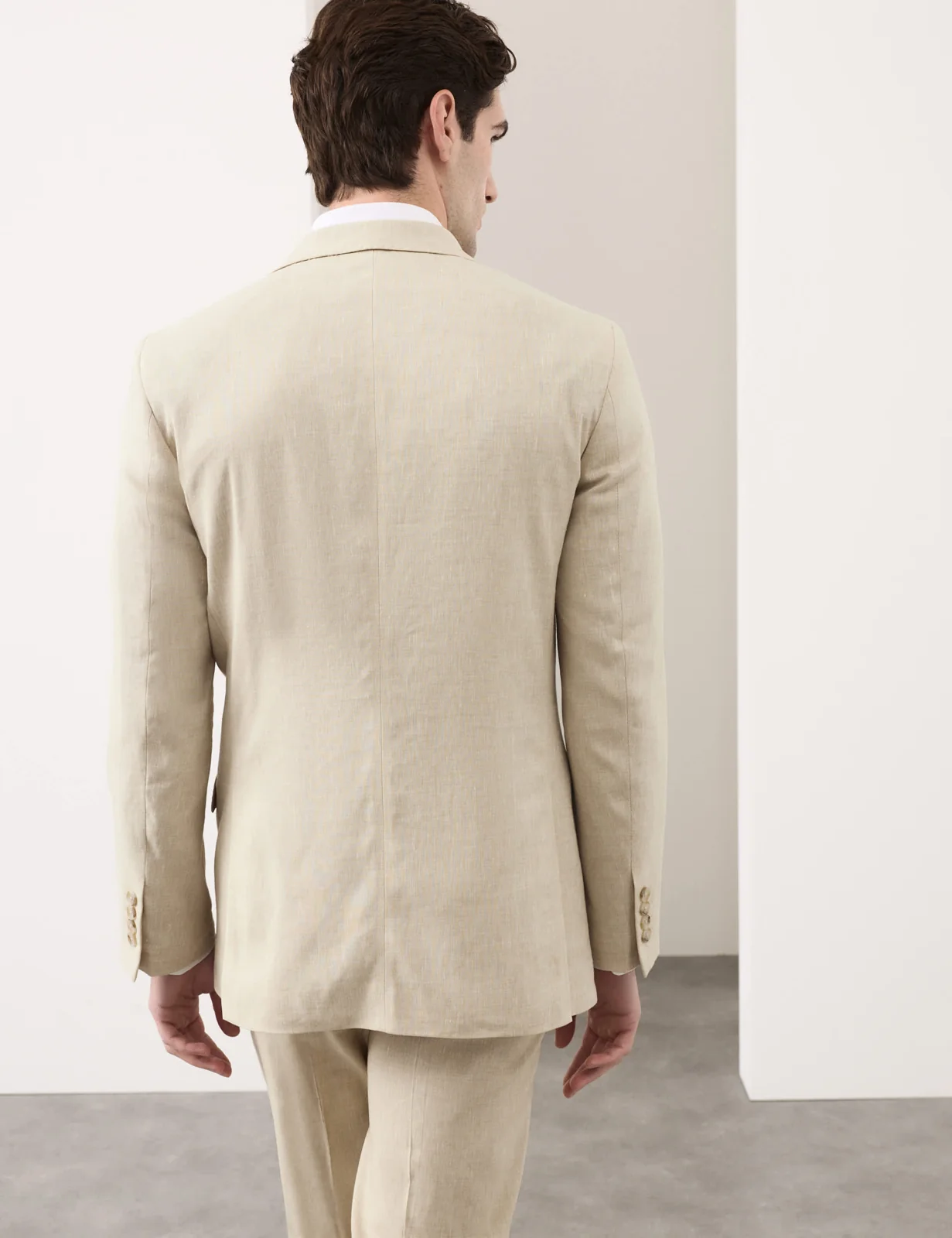 3 Piece Tailored Fit Italian Performance Linen Blend Suit thumbnail 3