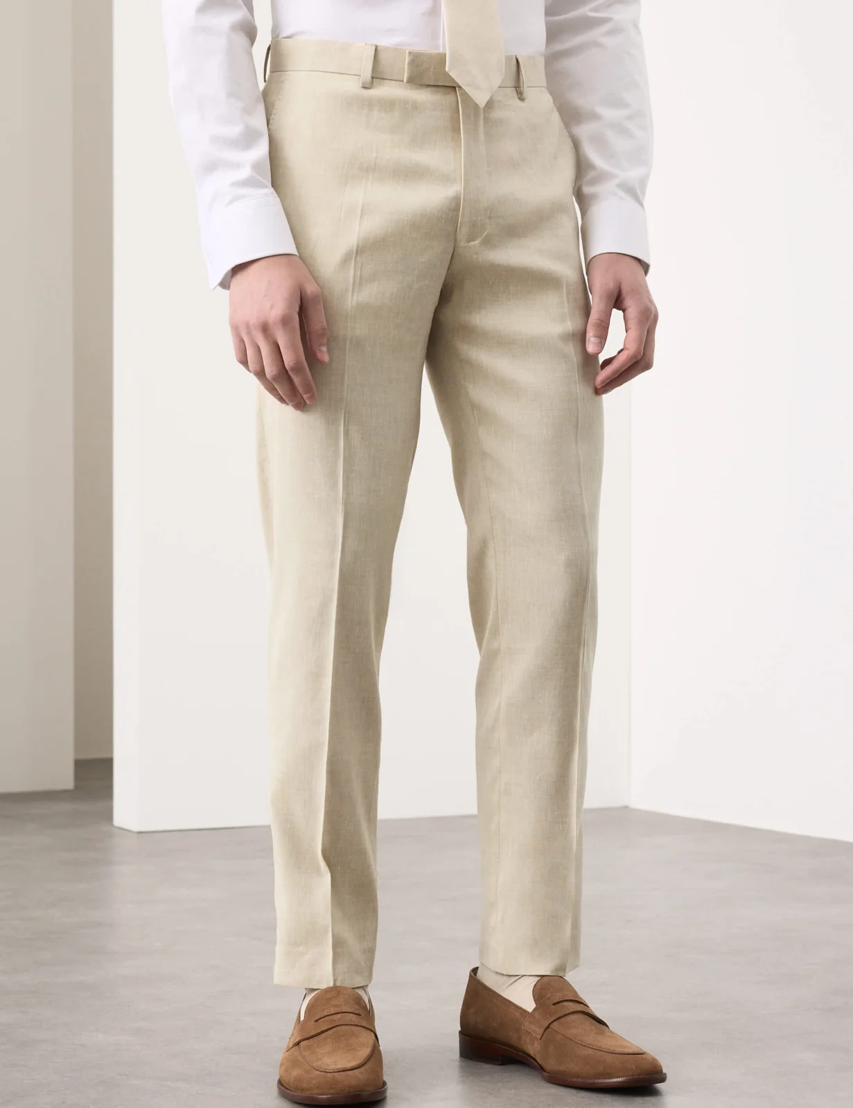 3 Piece Tailored Fit Italian Performance Linen Blend Suit thumbnail 5