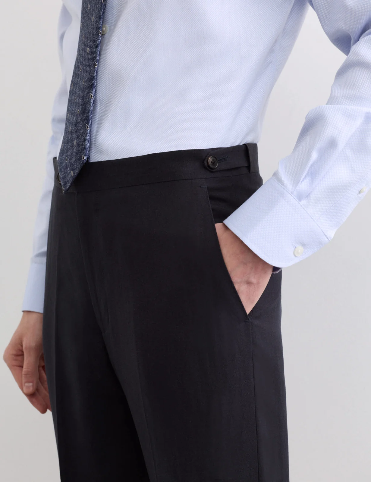 3 Piece Tailored Fit Italian Silk & Linen Suit thumbnail 6