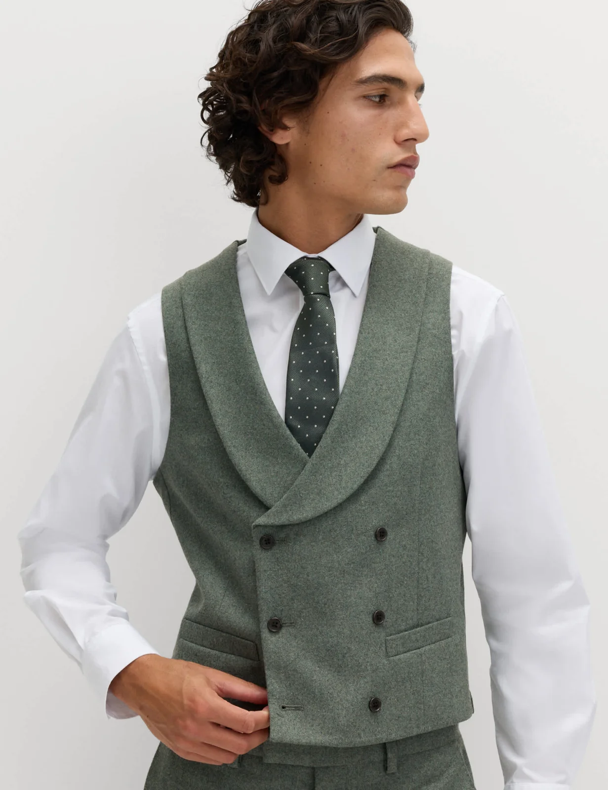 3 Piece Tailored Fit Italian Wool Rich Tweed Suit thumbnail 2
