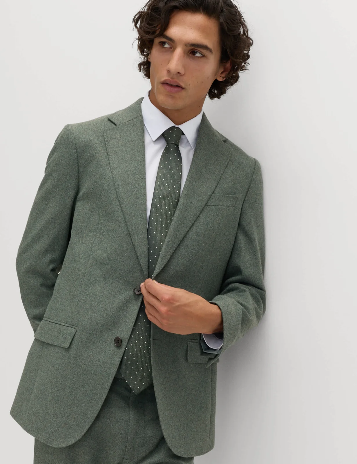 3 Piece Tailored Fit Italian Wool Rich Tweed Suit thumbnail 3