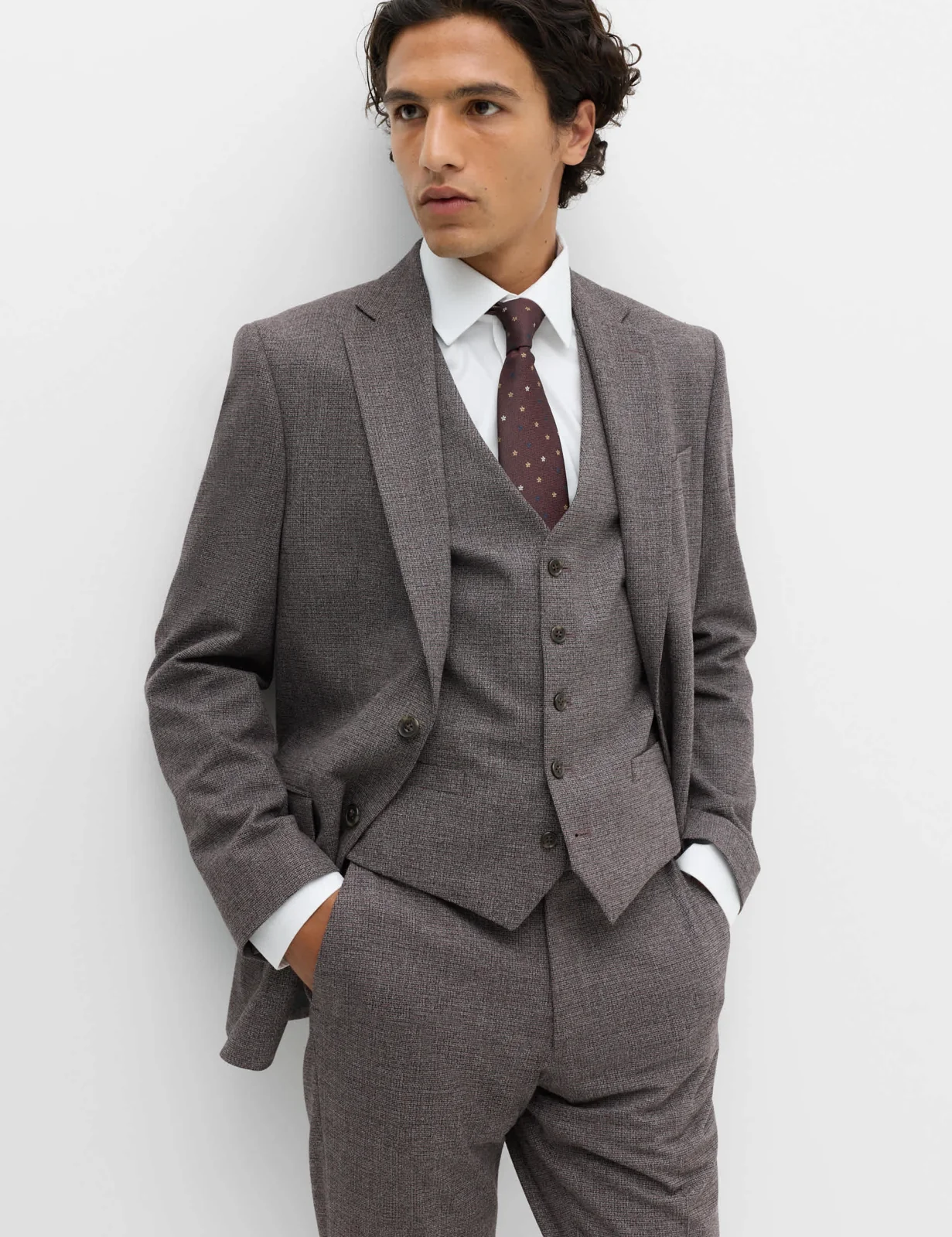 3 Piece Tailored Fit Micro Check Suit primary image