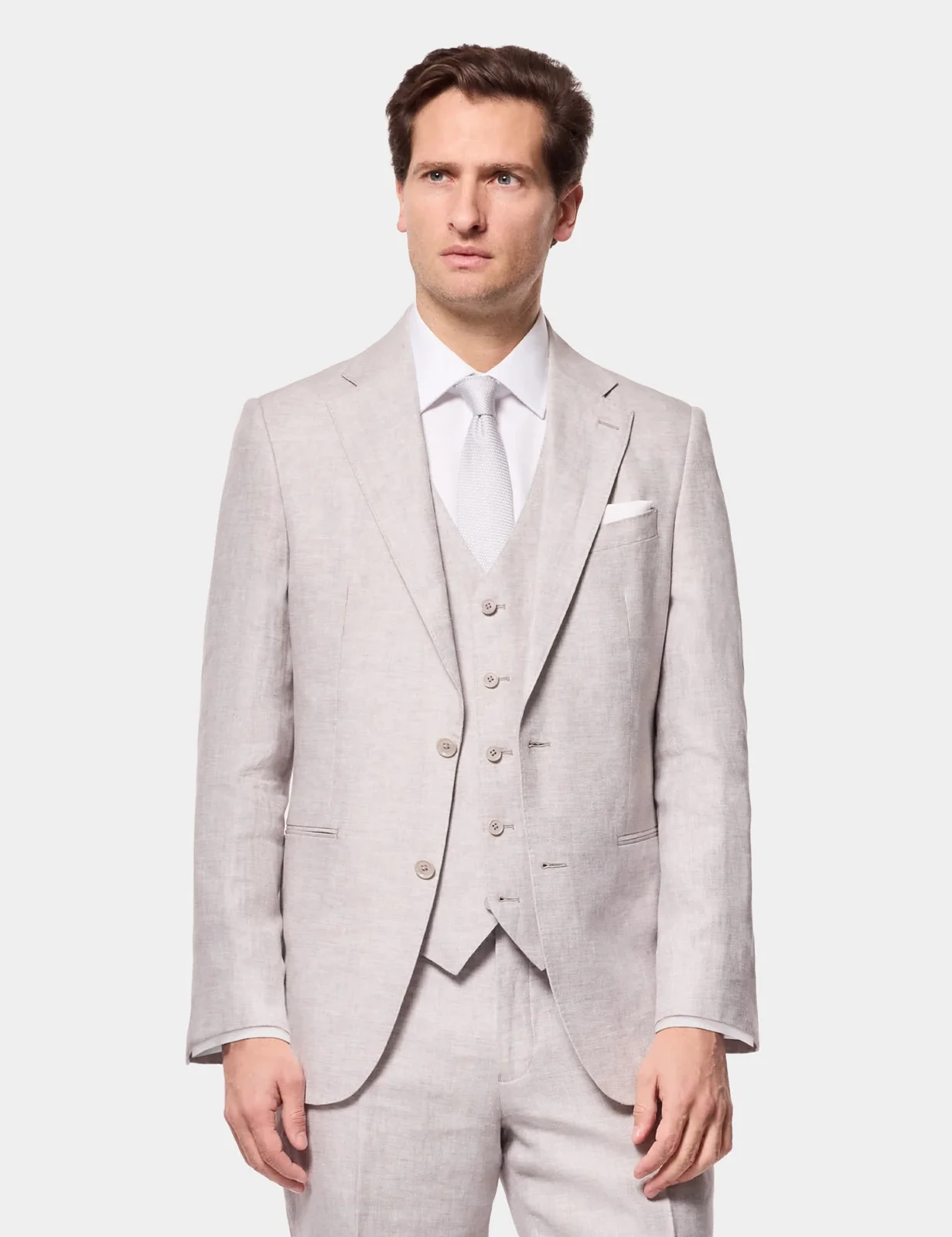 3 Piece Tailored Fit Pure Linen Suit thumbnail 6