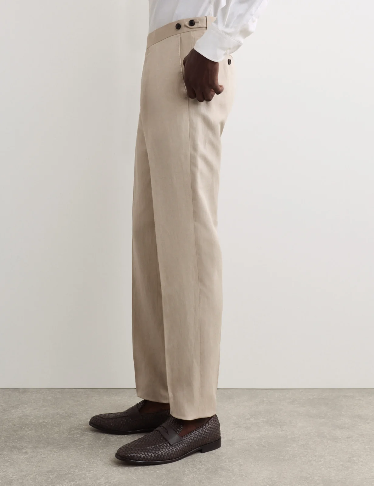 3 Piece Tailored Fit Silk & Linen Blend Suit thumbnail 4