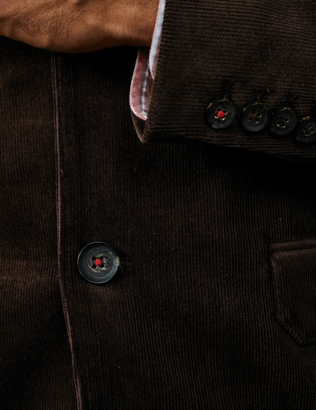 Cotton Rich Corduroy Tailored Fit Blazer thumbnail 3