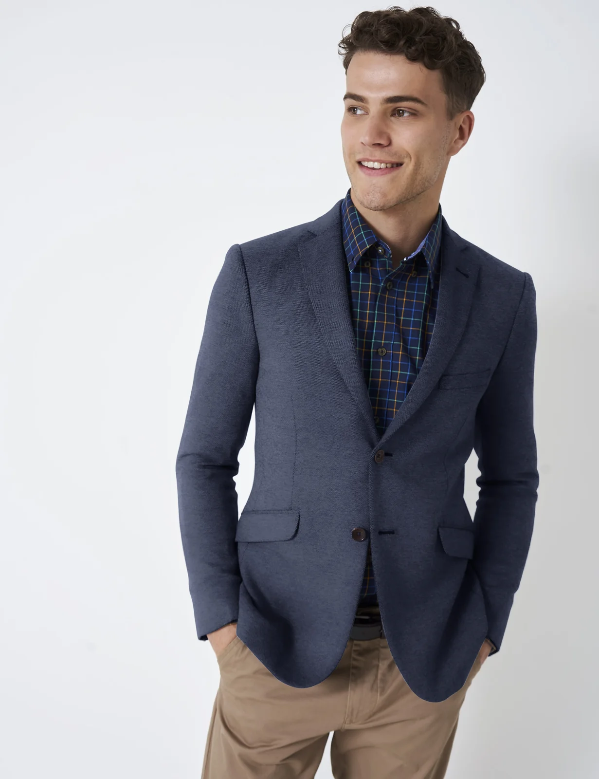 Cotton Rich Jersey Textured Blazer primary image