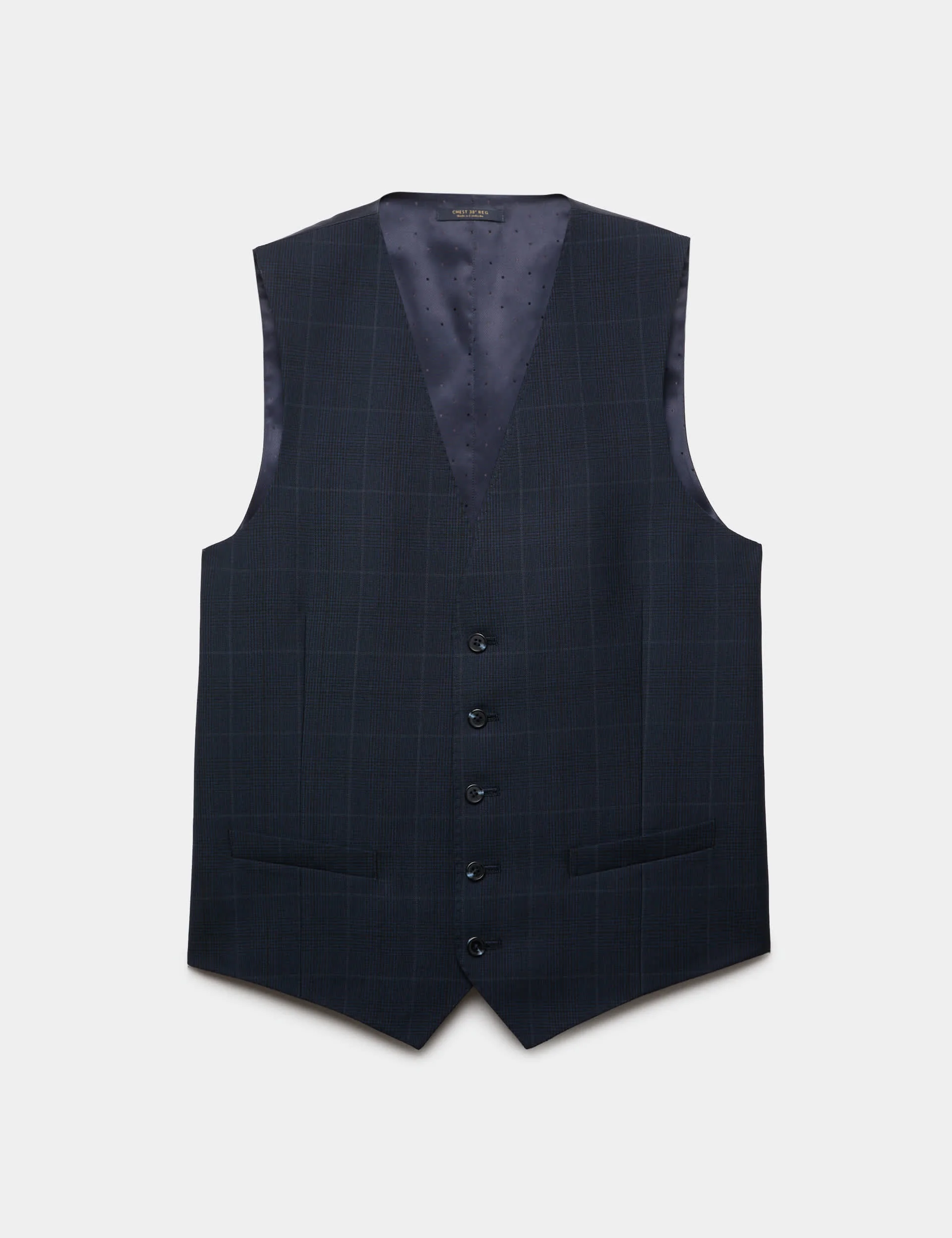 Pure Wool Prince of Wales Check Waistcoat thumbnail 2