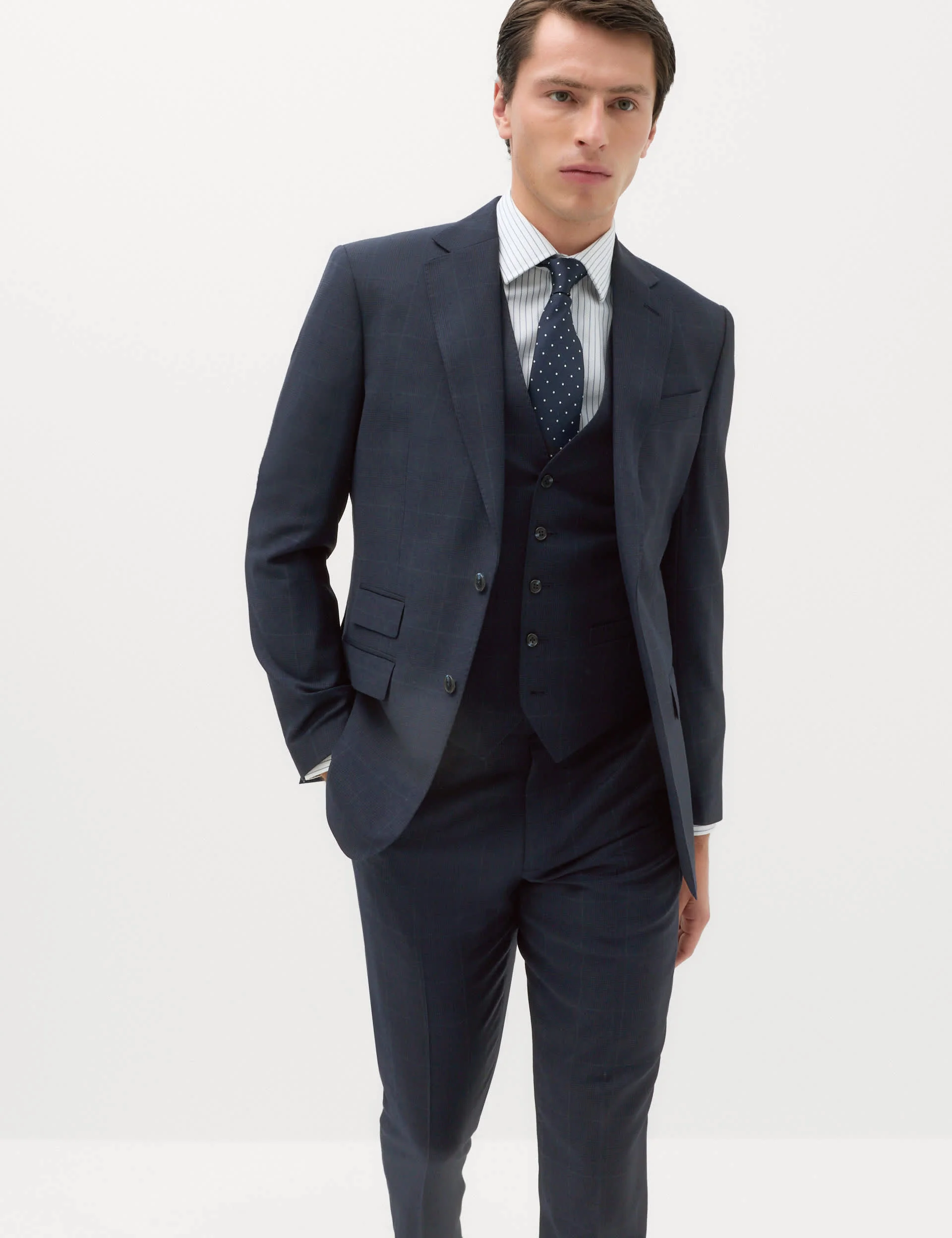 Pure Wool Prince of Wales Check Waistcoat thumbnail 6