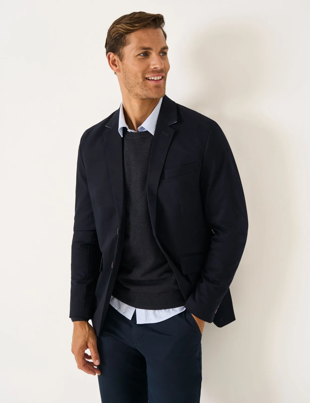 Regular Fit Cotton Rich Blazer primary image