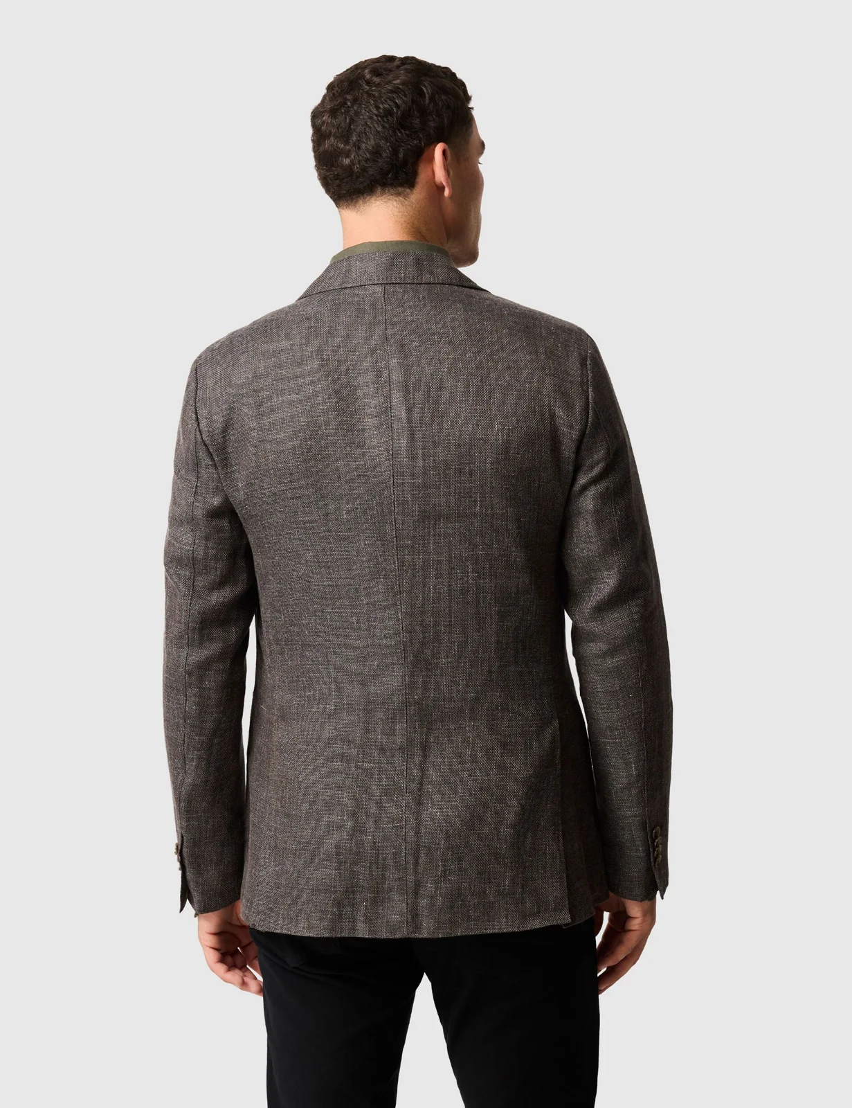Regular Fit Linen Rich Textured Blazer thumbnail 3