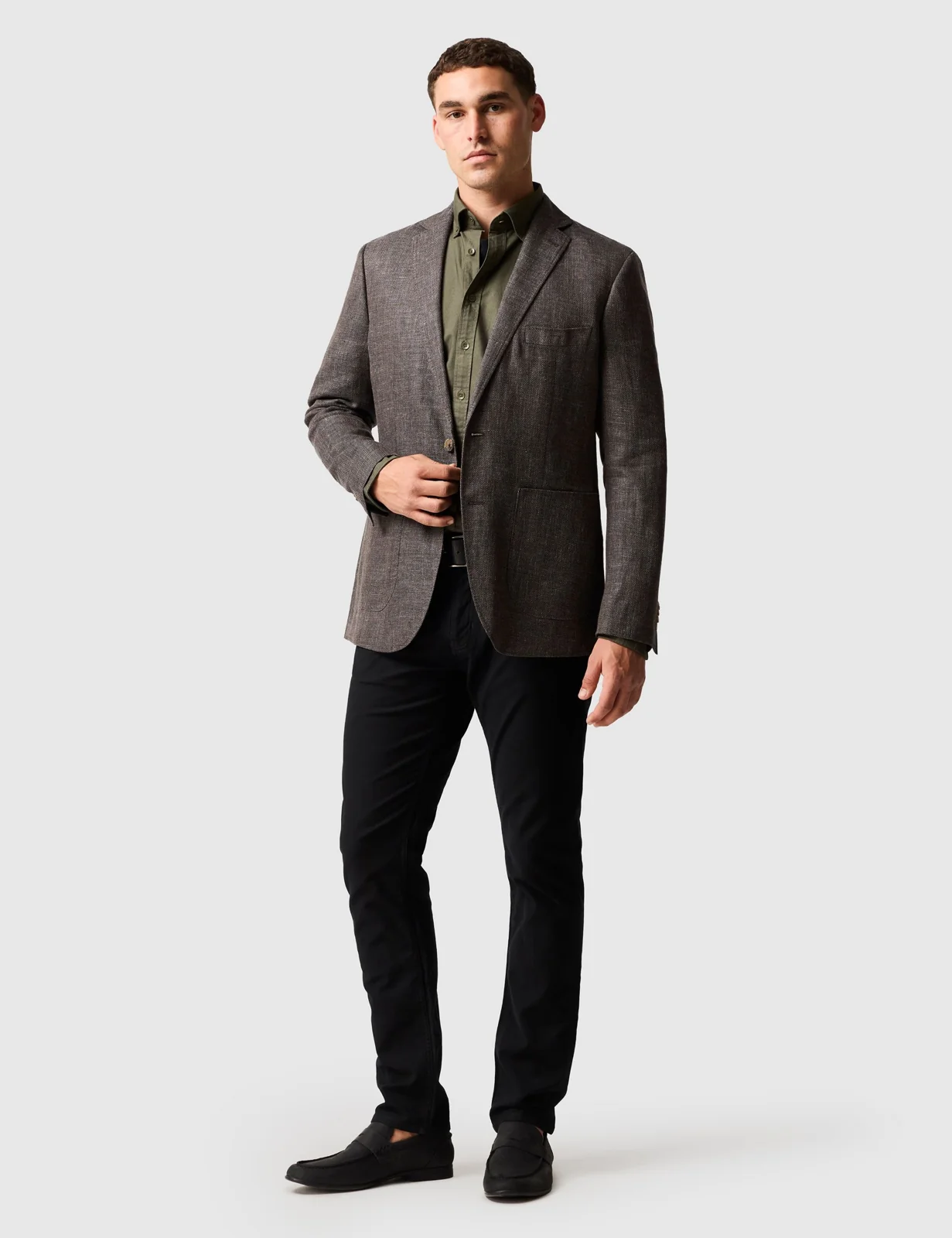 Regular Fit Linen Rich Textured Blazer thumbnail 5