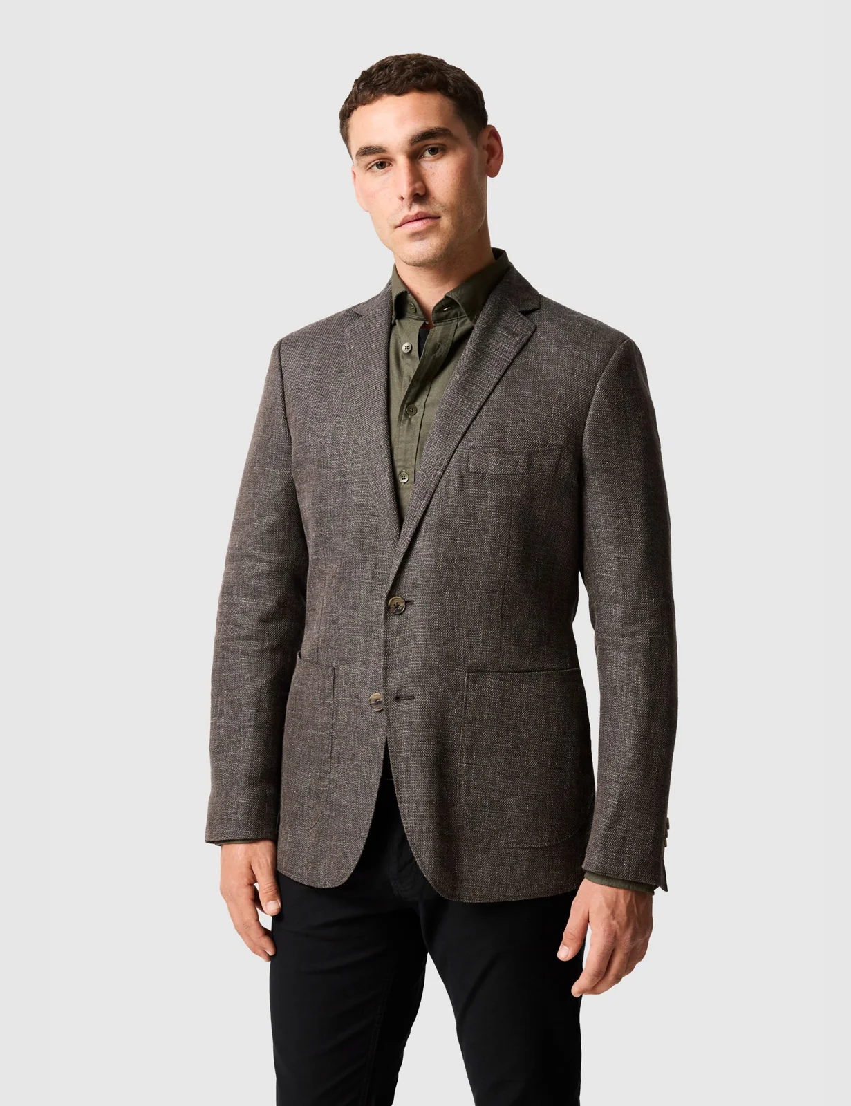 Regular Fit Linen Rich Textured Blazer primary image