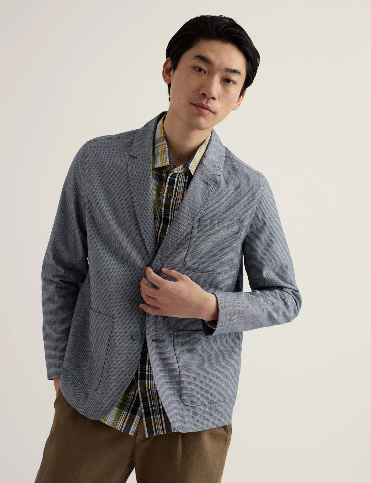 Regular Fit Pure Cotton Textured Blazer primary image