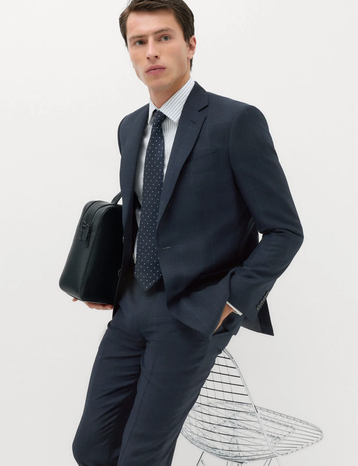 Regular Fit Pure Wool Checked Suit Jacket thumbnail 6