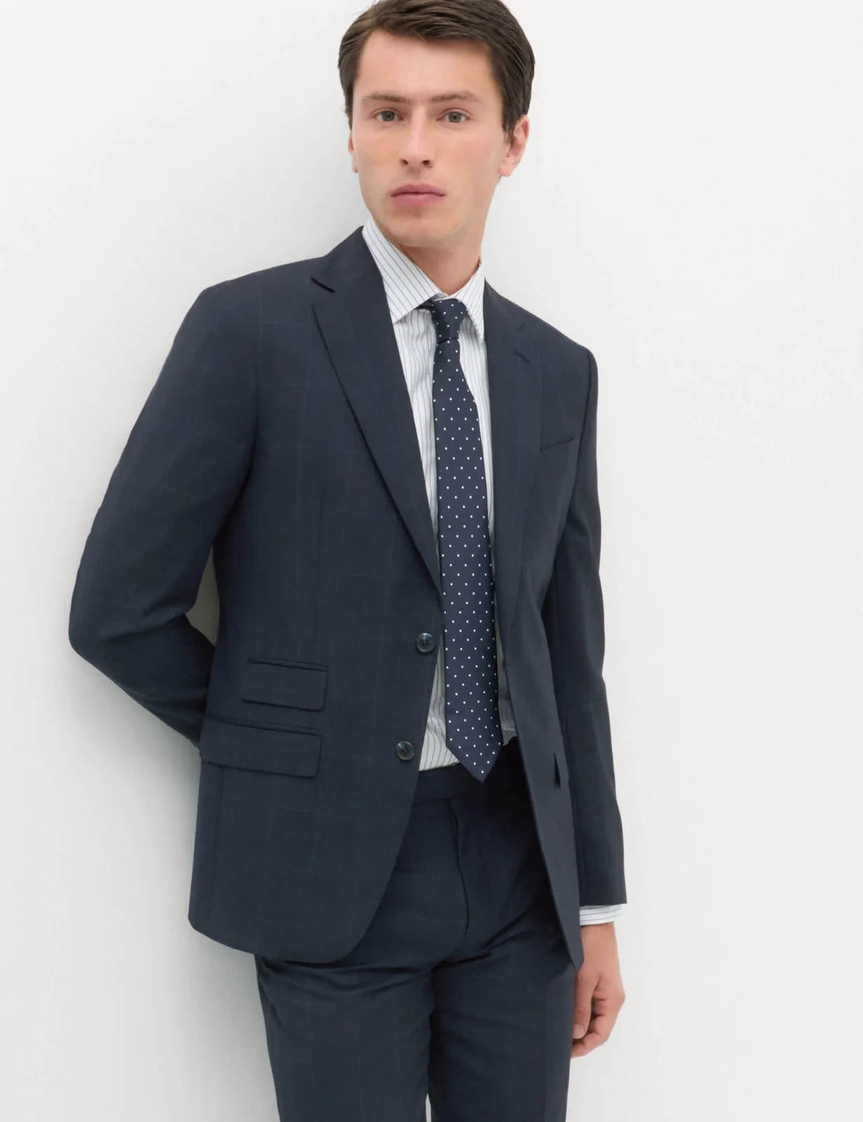 Regular Fit Pure Wool Checked Suit Jacket primary image