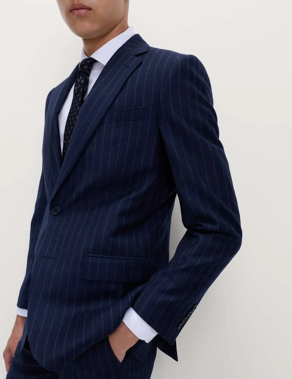 Regular Fit Pure Wool Pinstripe Suit Jacket primary image