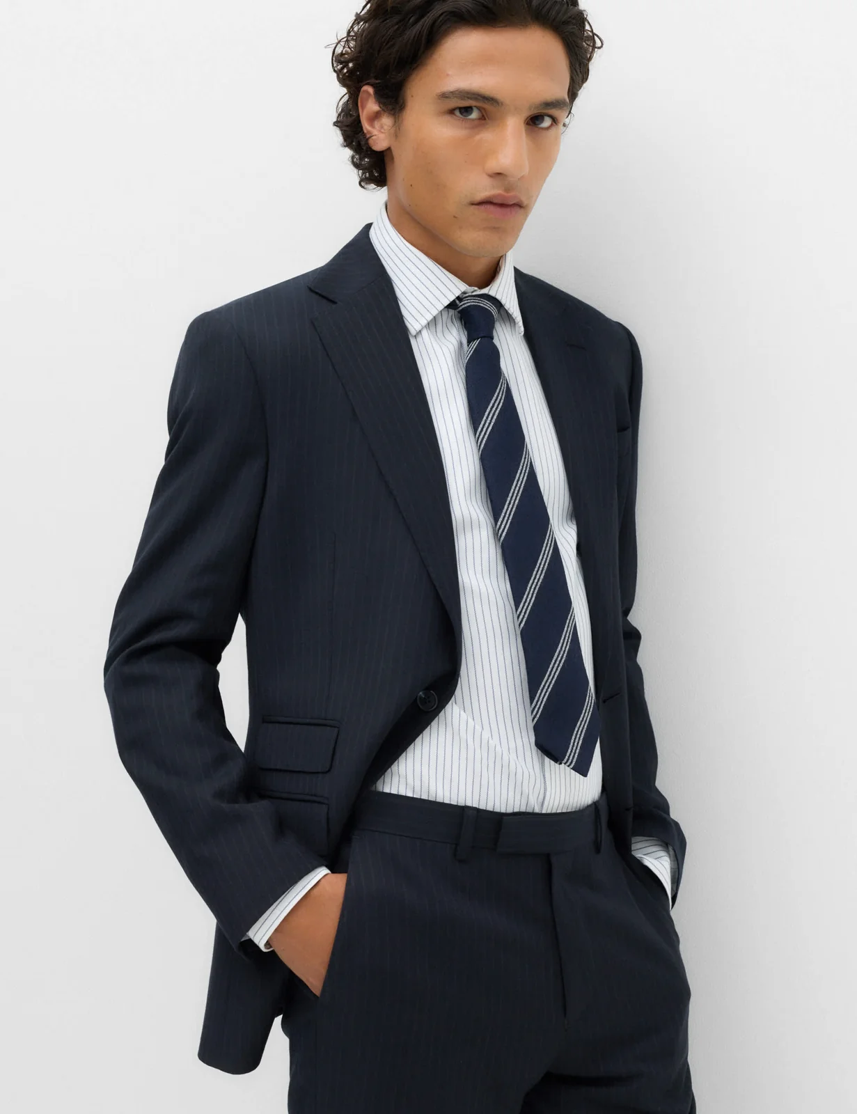 Regular Fit Pure Wool Striped Suit Jacket primary image