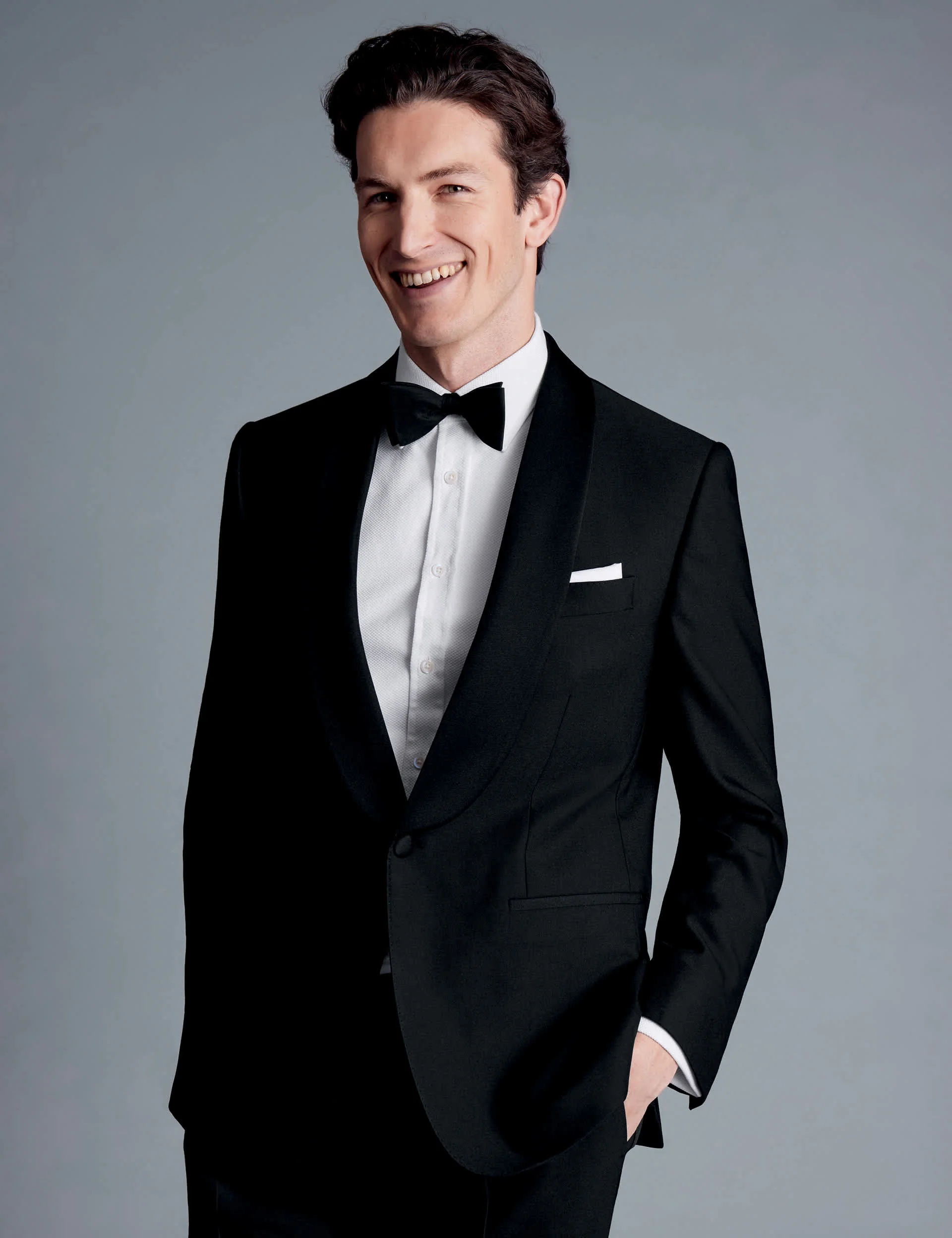 Regular Fit Super 120's Wool Tuxedo Suit thumbnail 3