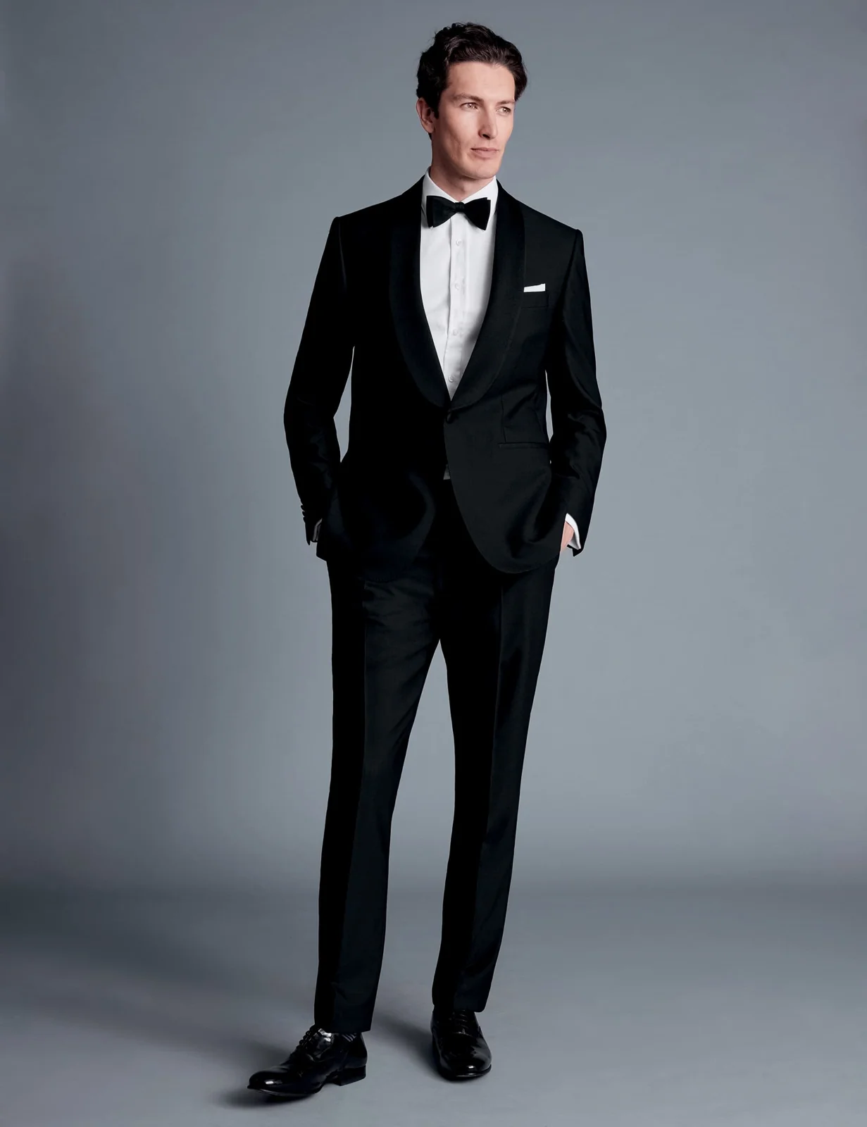 Regular Fit Super 120's Wool Tuxedo Suit thumbnail 6