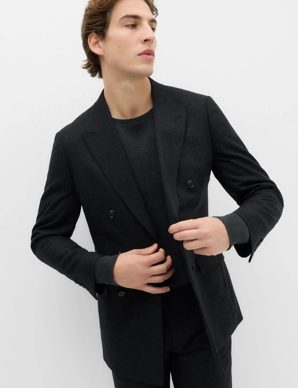 Regular Fit Wool Rich Tweed Double Breasted Jacket by Marks & Spencer