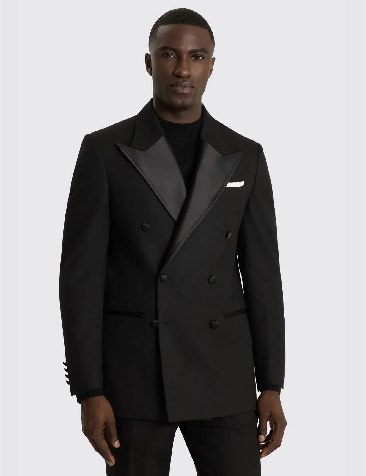 Relaxed Fit Double Breasted Tuxedo Jacket