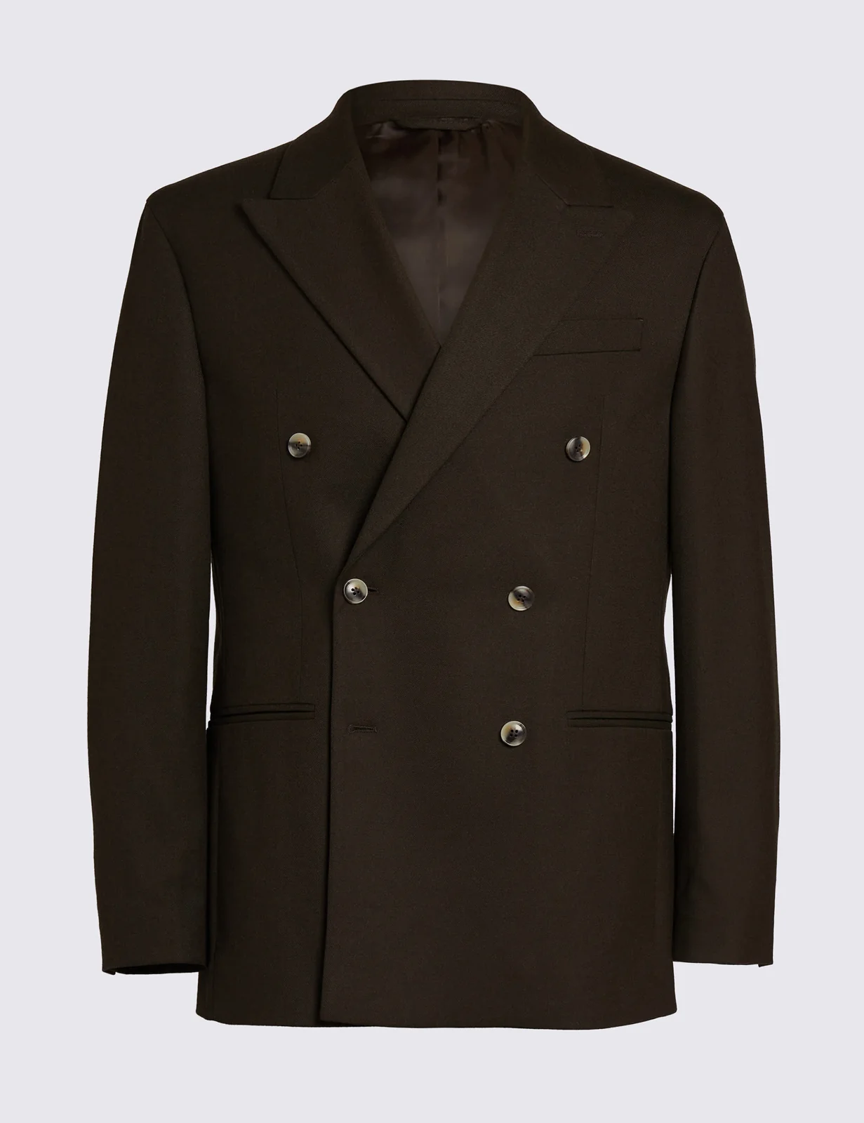 Relaxed Fit Flannel Double Breasted Suit Jacket thumbnail 2