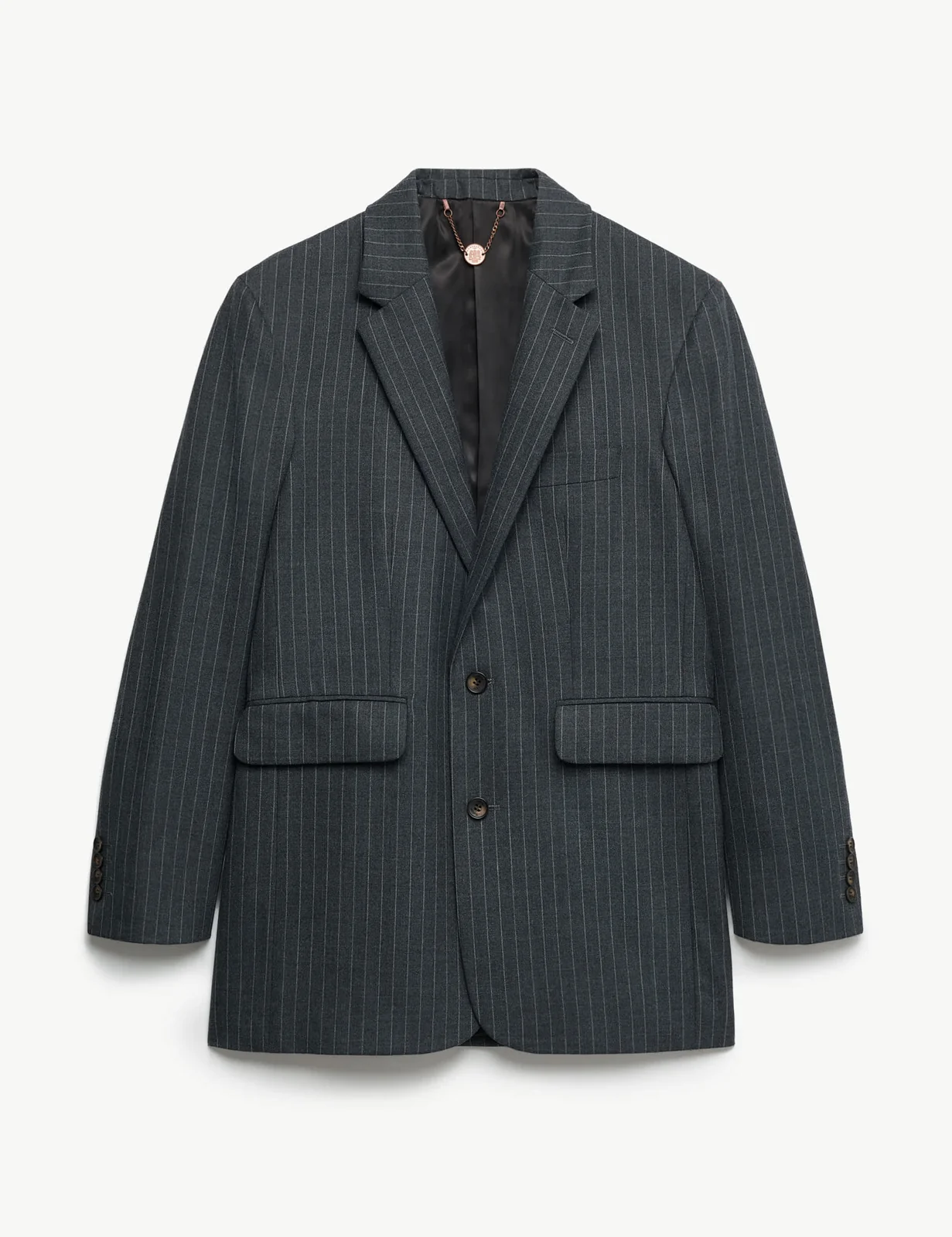 Relaxed Fit Striped Stretch Suit Jacket thumbnail 2