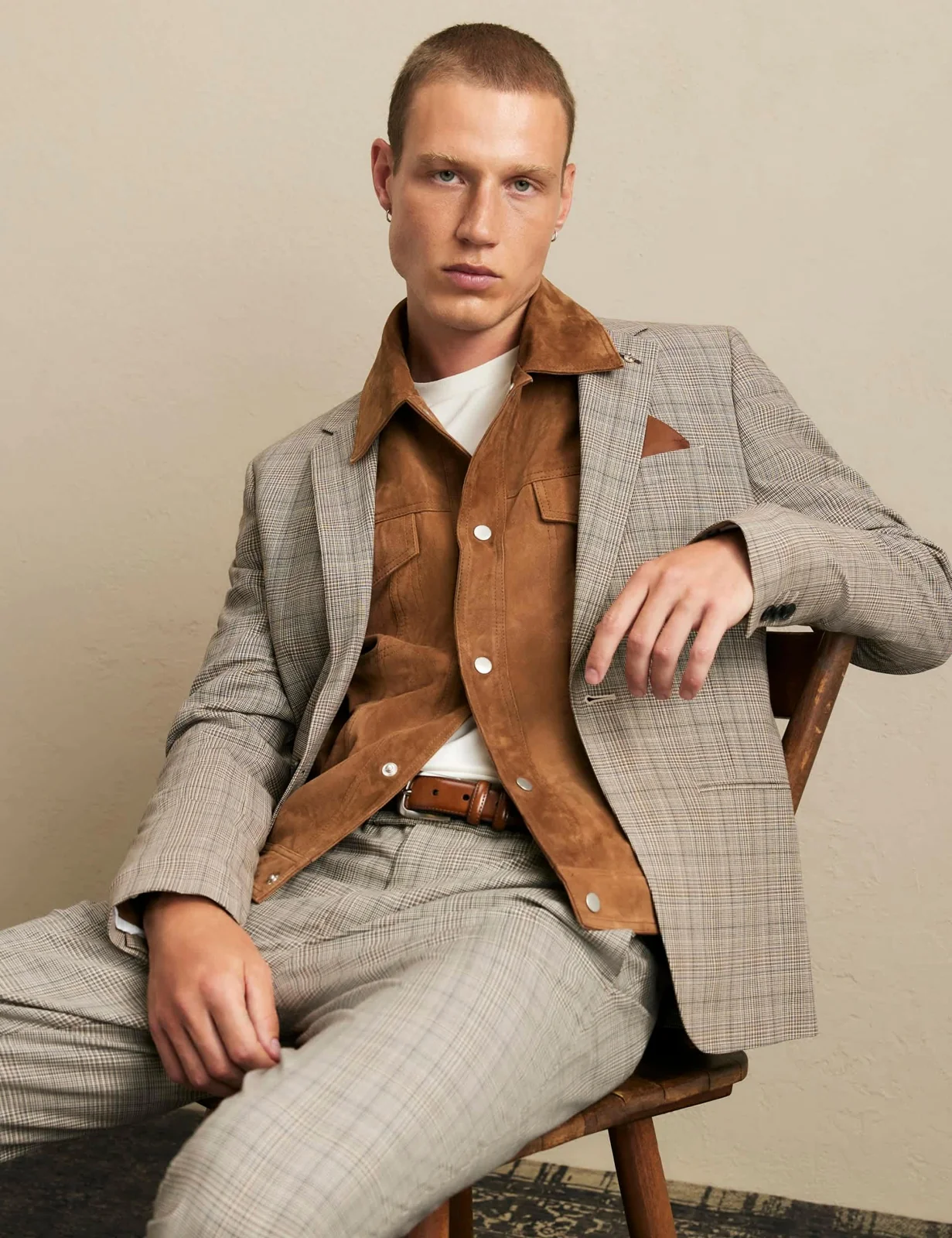 Skinny Fit Checked Suit Jacket thumbnail 3