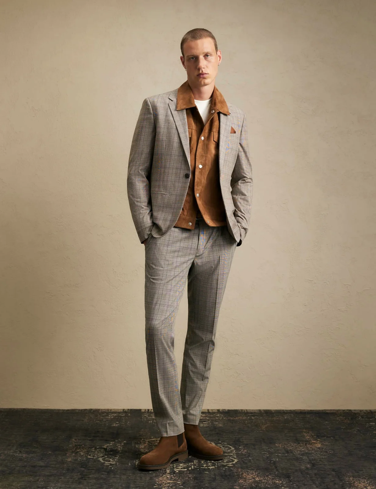Skinny Fit Checked Suit Jacket thumbnail 4