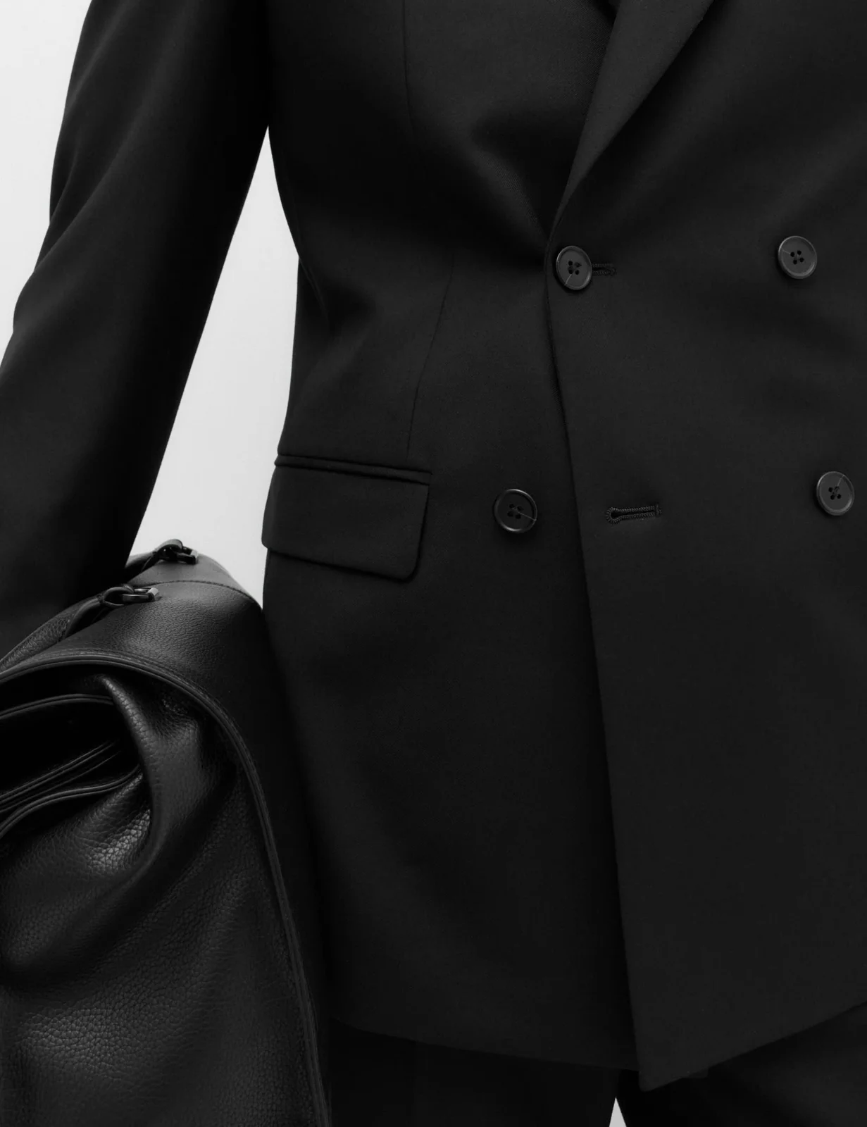 Slim Fit Double Breasted Jacket with Stretch thumbnail 3