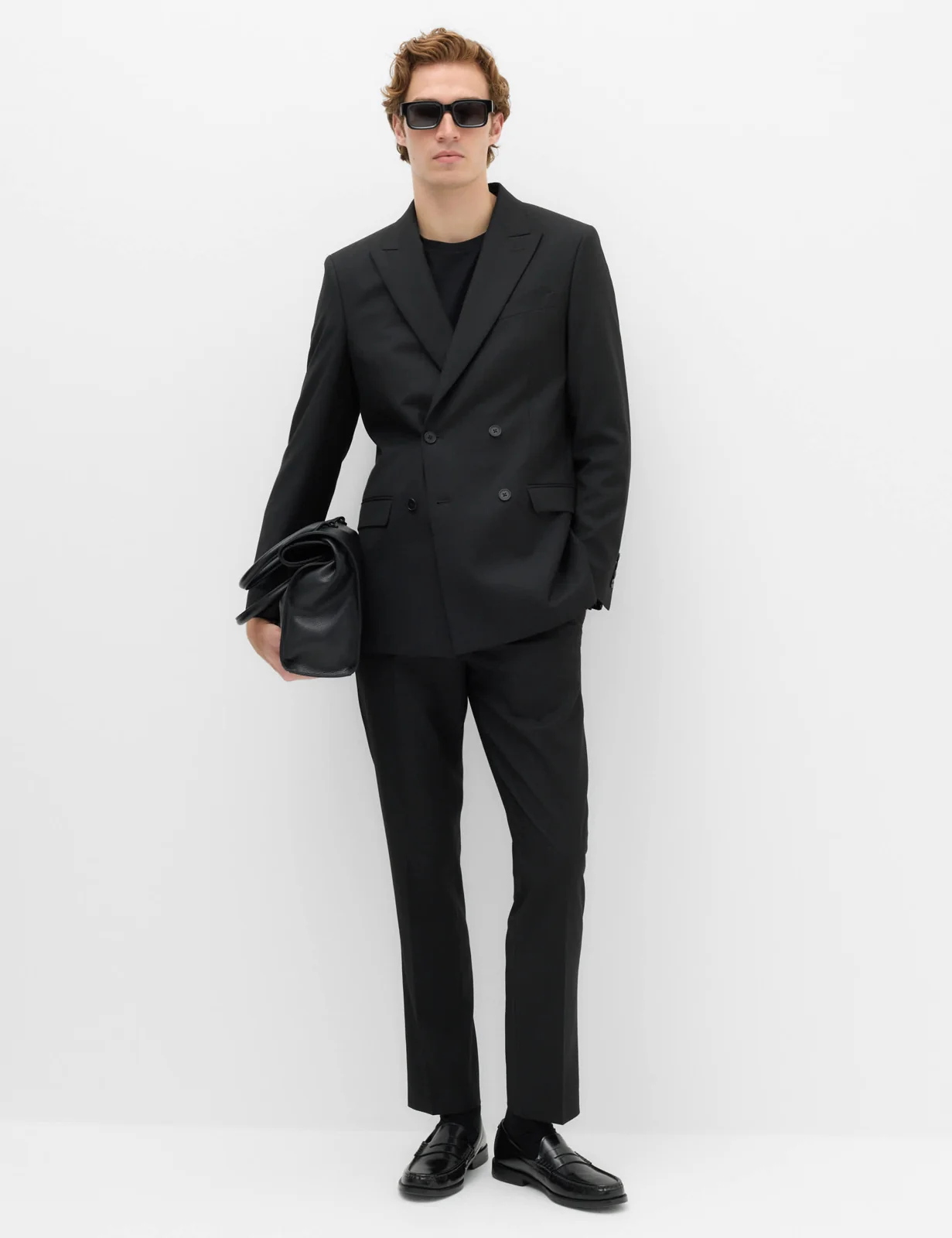 Slim Fit Double Breasted Jacket with Stretch thumbnail 6