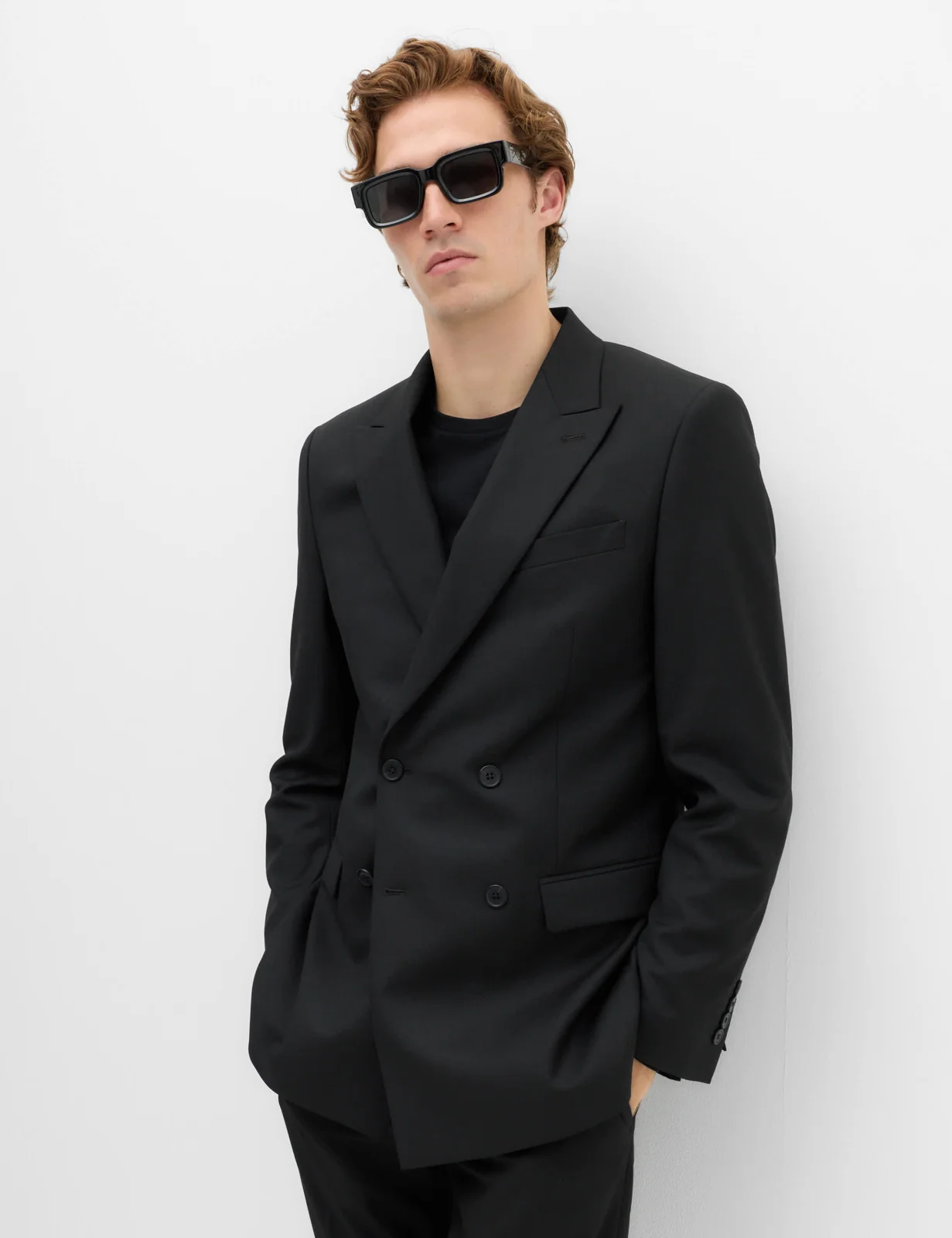 Slim Fit Double Breasted Jacket with Stretch primary image