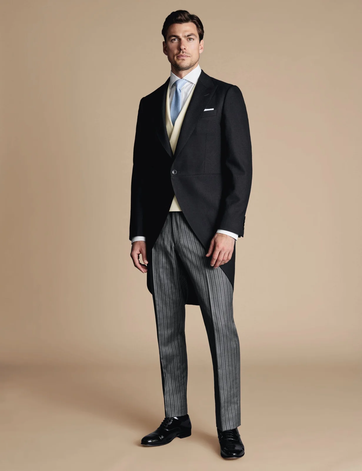 Slim Fit Herringbone Morning Suit Tailcoat thumbnail 2