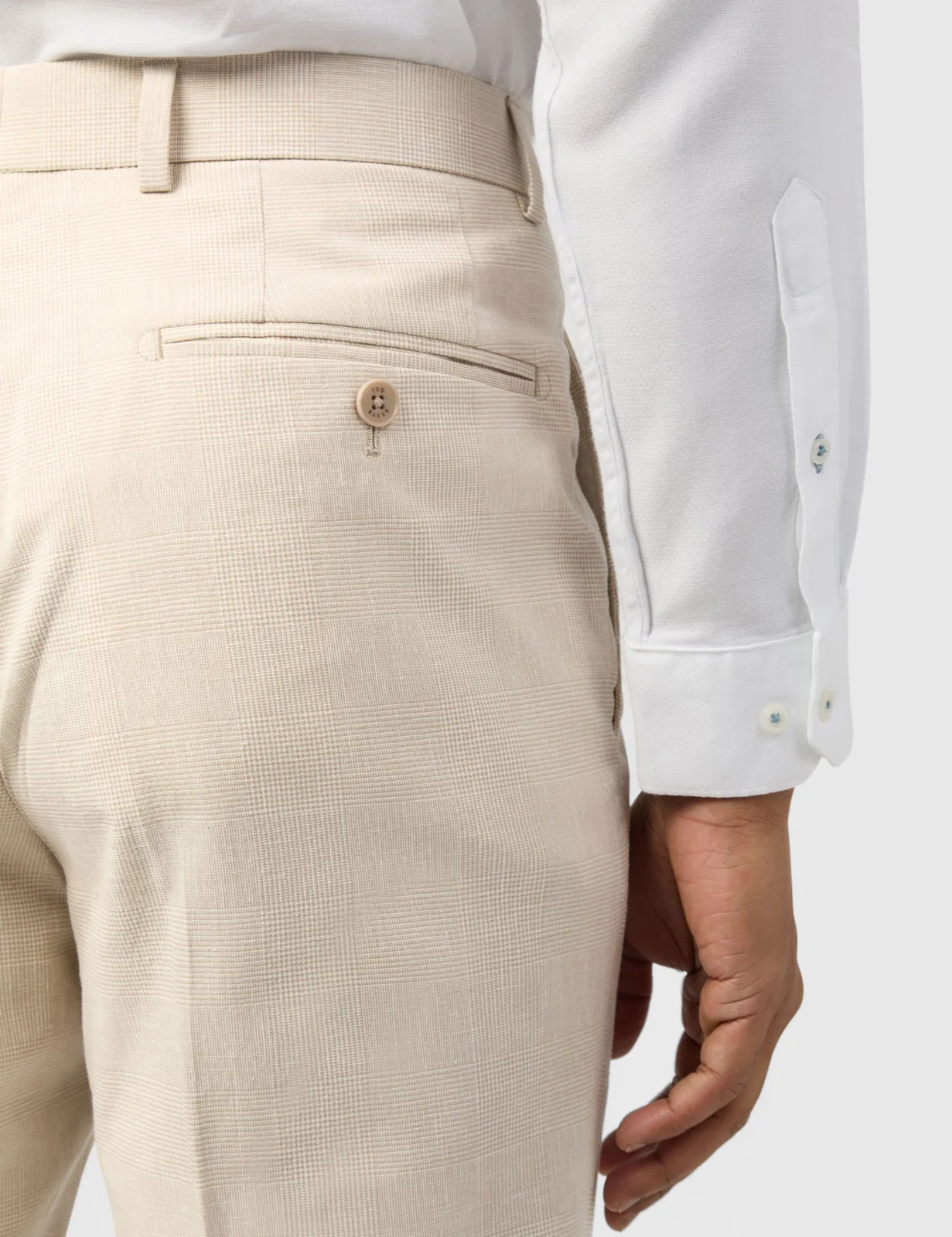 Slim Fit Linen Blend Check Suit thumbnail 3