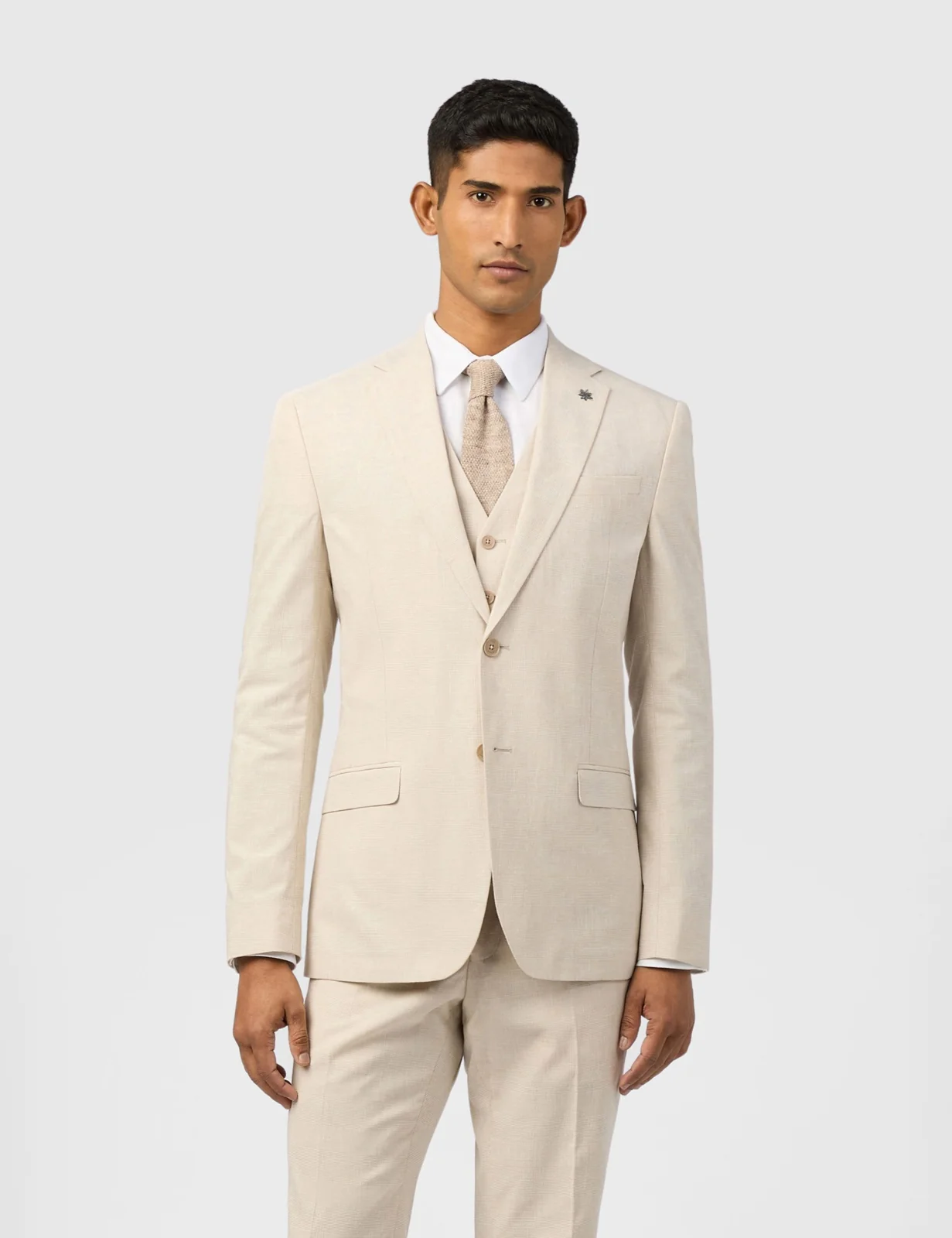 Slim Fit Linen Blend Check Suit thumbnail 5