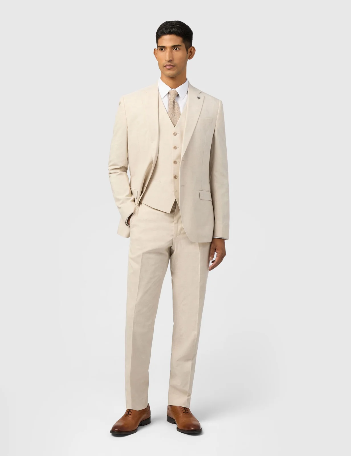 Slim Fit Linen Blend Check Suit thumbnail 6